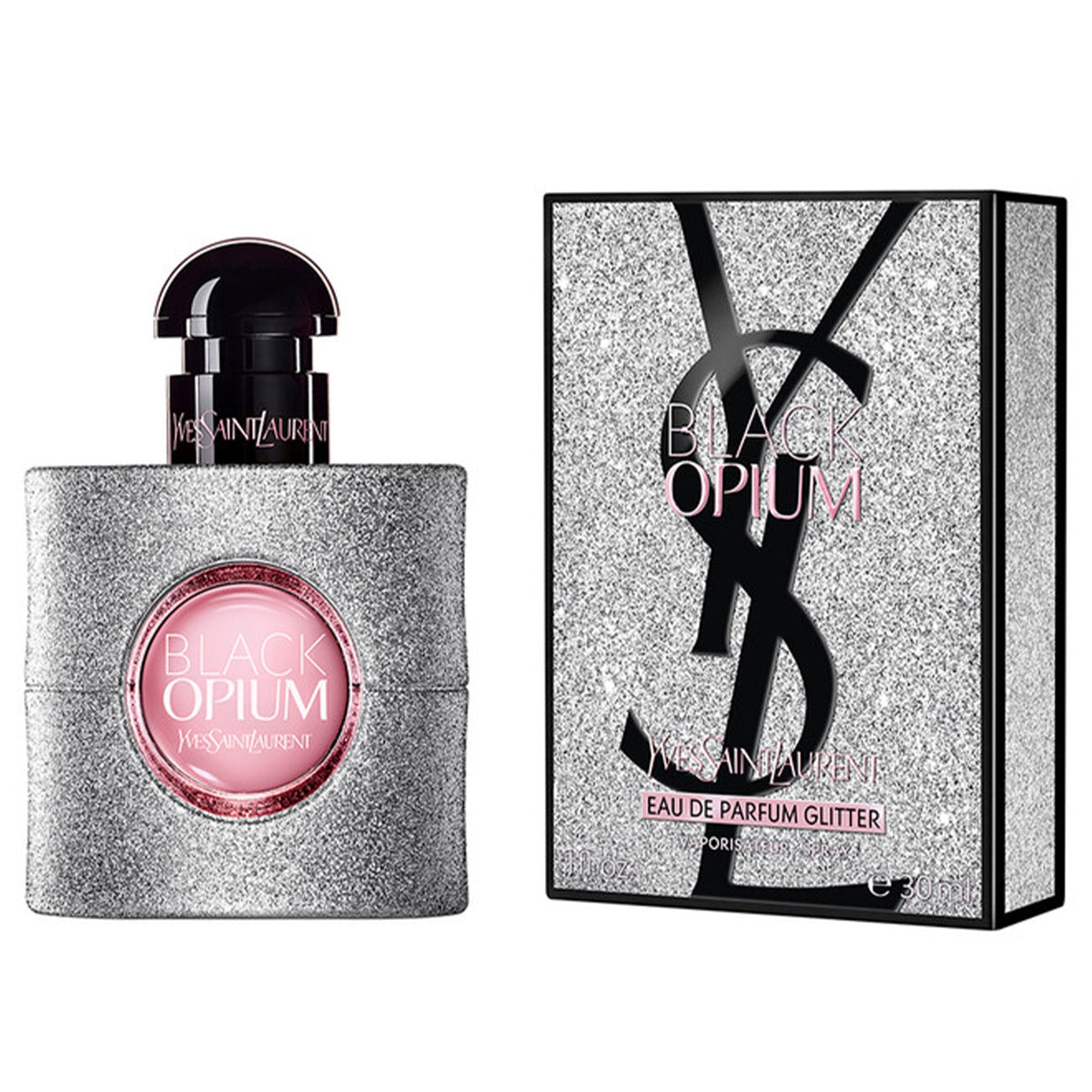 YSL Black Opium Eau De Parfum Glitter 30ml Spray - Tophatter Daily Deals