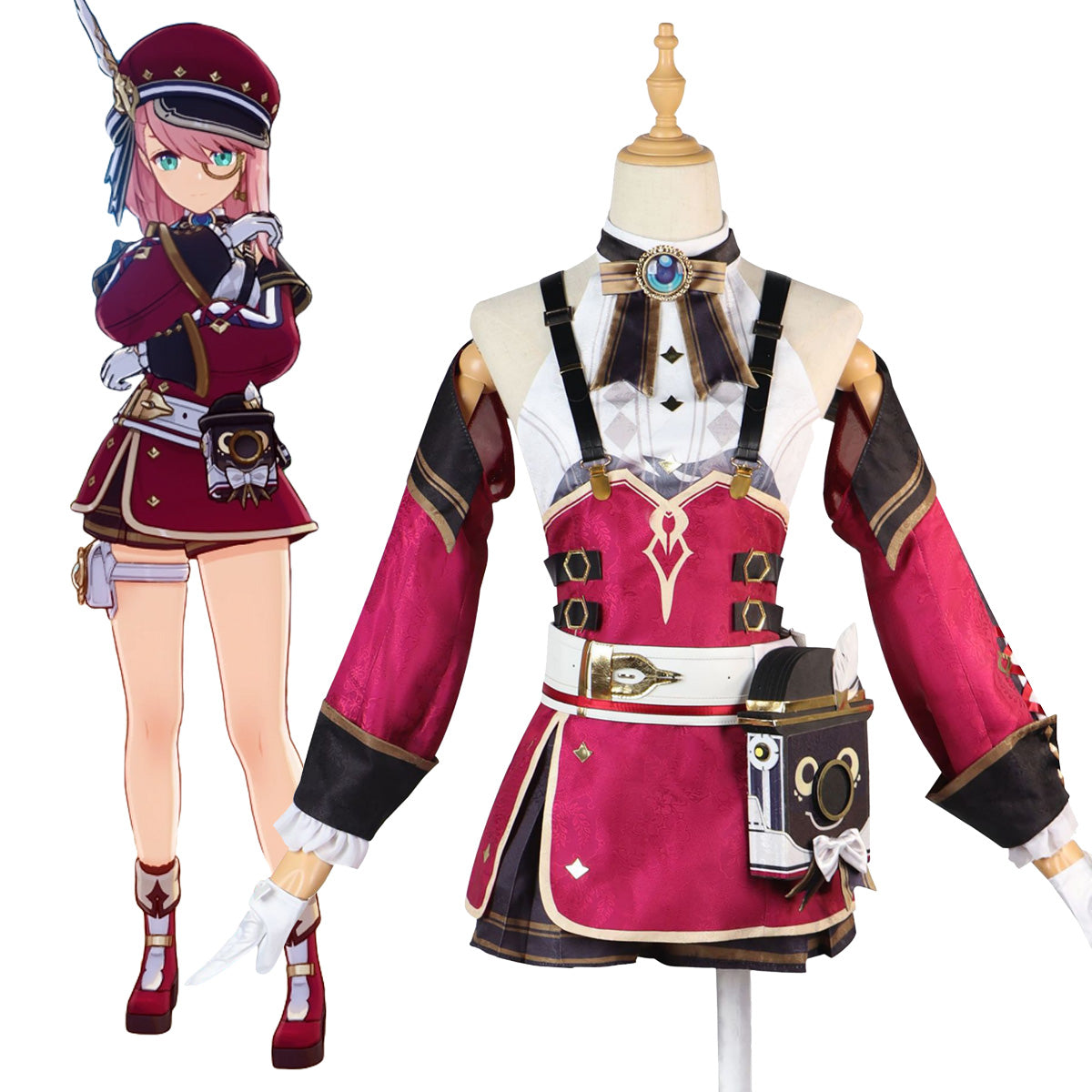Genshin Impact Charlotte Cosplay Costume Costume - Tophatter Daily Deals