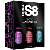 S8 Massage Oil Set – Blend of Jojoba, Almond, and Sesame Oils (3 x 50 ml) Massage Oil > Essentials > Massage Gift Set - Tophatter Daily Deals