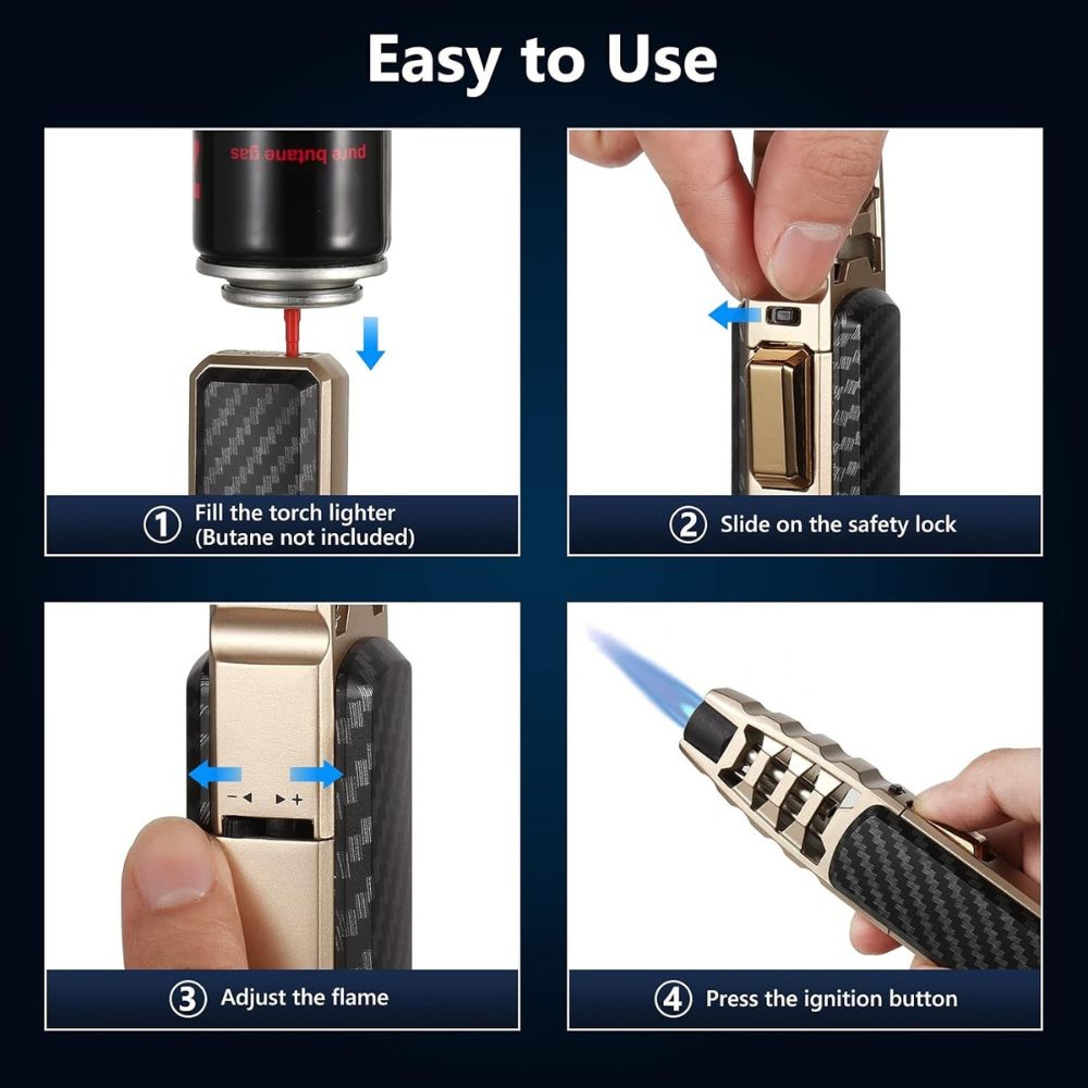 Windproof Torch Lighter Culinary Torch Fall 2025 Gift - Tophatter Daily Deals