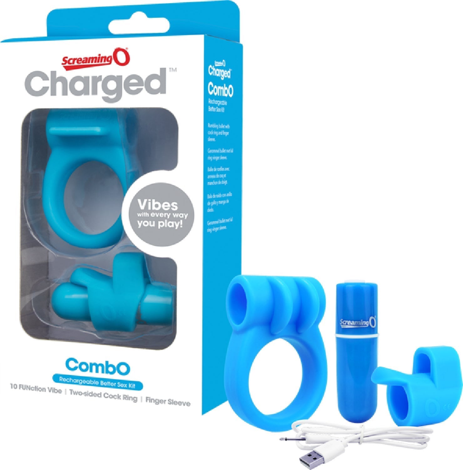 Charged Combo Kit 1 – Body-Safe Silicone Cock Ring and Fingertip Sleeve Kit > Sex Toys > Couples Toys - Tophatter Daily Deals