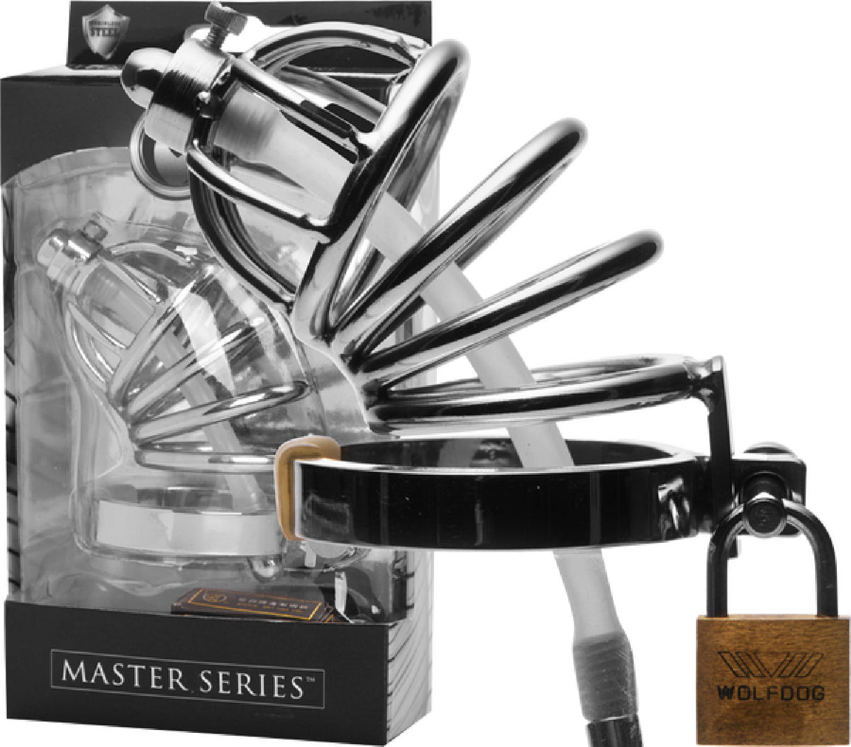 Stainless Steel Chastity Cage With Removable Silicone Urethral Plug – Penis Plug > Bondage Gear > Male Chastity - Tophatter Daily Deals