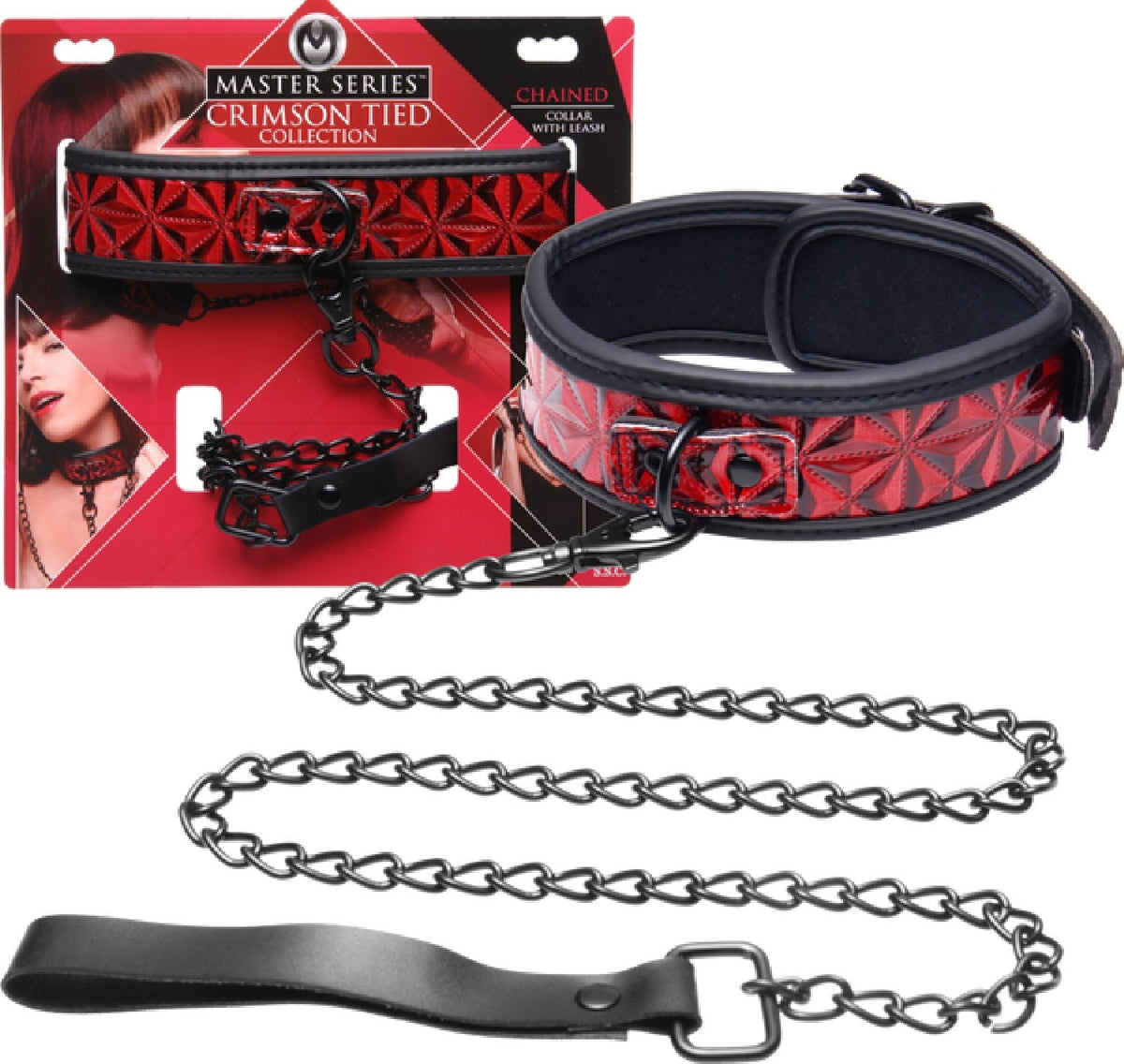 Crimson Tied Collar With Leash – Adjustable Collar and Leash Set > Bondage Gear > Collars & Leashes - Tophatter Daily Deals