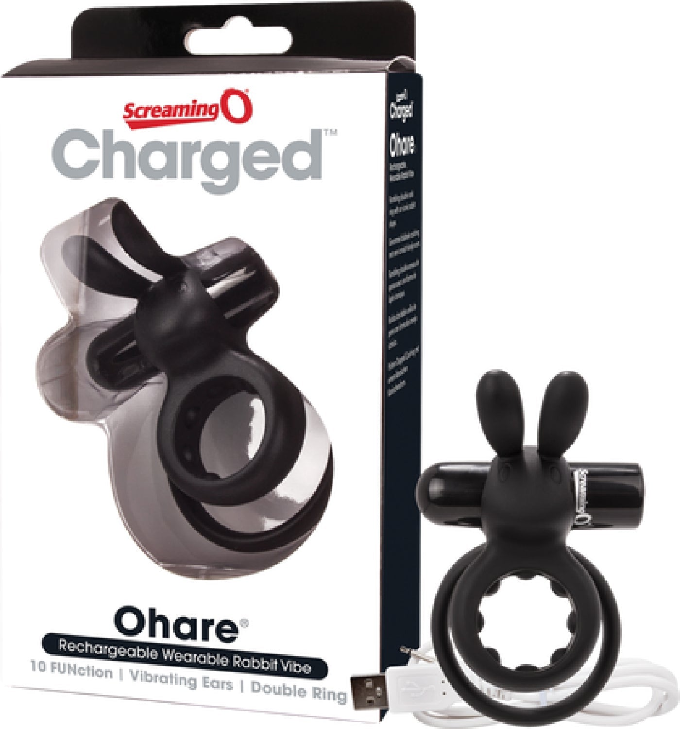 Charged Ohare – Rechargeable Double Cock Ring Rabbit Vibrator > Sex Toys > Couples Toys - Tophatter Daily Deals