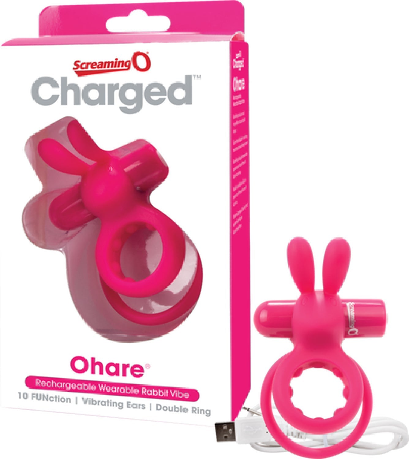 Charged Ohare – Rechargeable Double Cock Ring Rabbit Vibrator > Sex Toys > Couples Toys - Tophatter Daily Deals