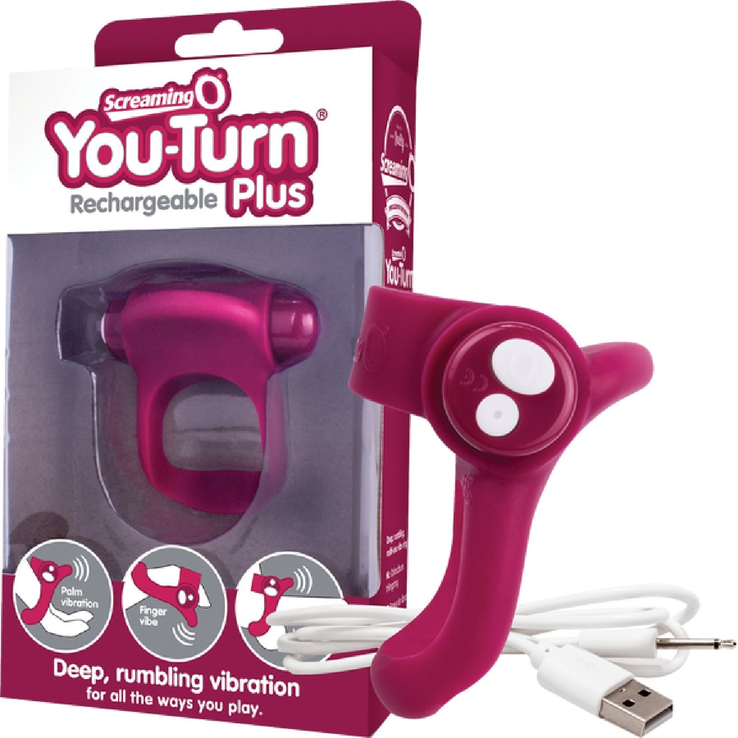 Charged You-Turn Plus – Rechargeable Vibrating Cock Ring > Cock Ring > Vibrating - Tophatter Daily Deals