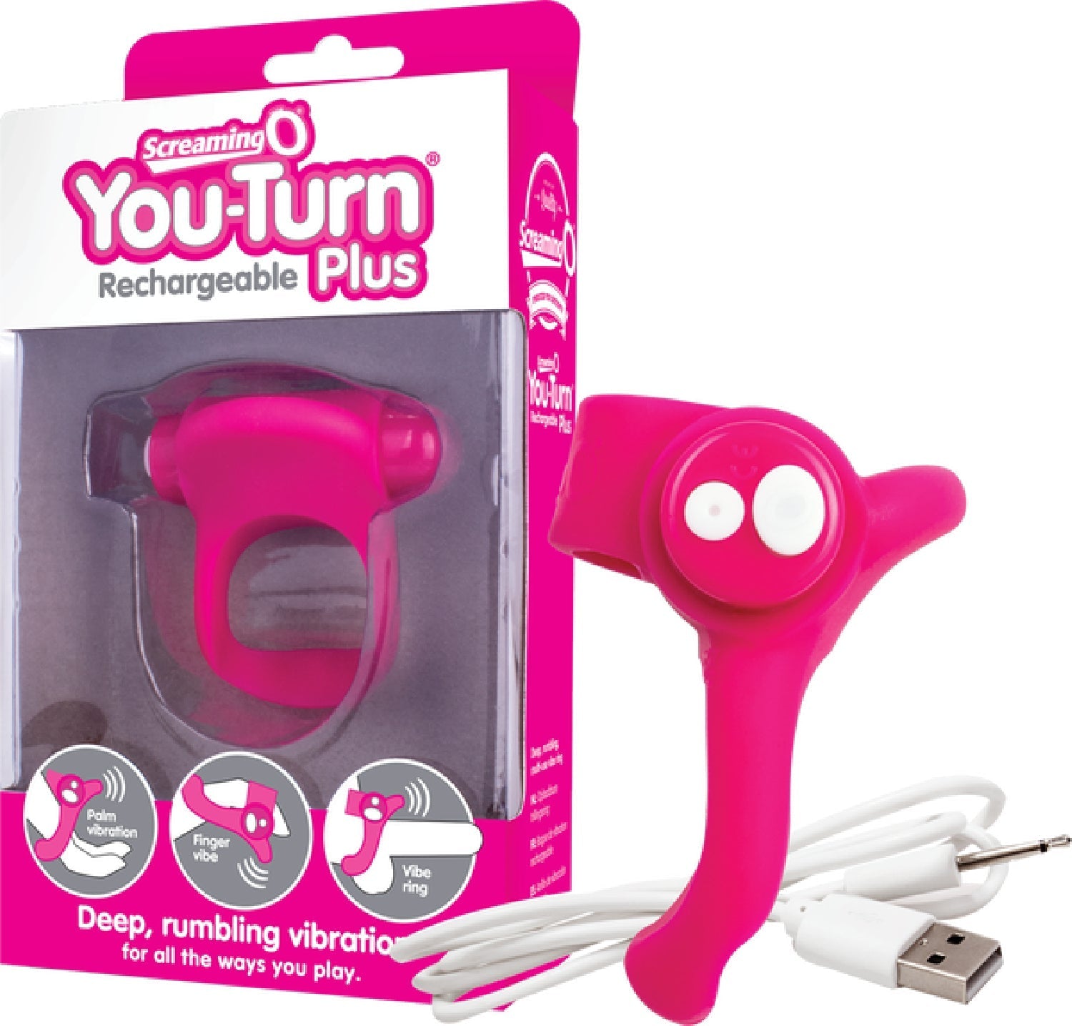 Charged You-Turn Plus – Rechargeable Vibrating Cock Ring > Cock Ring > Vibrating - Tophatter Daily Deals