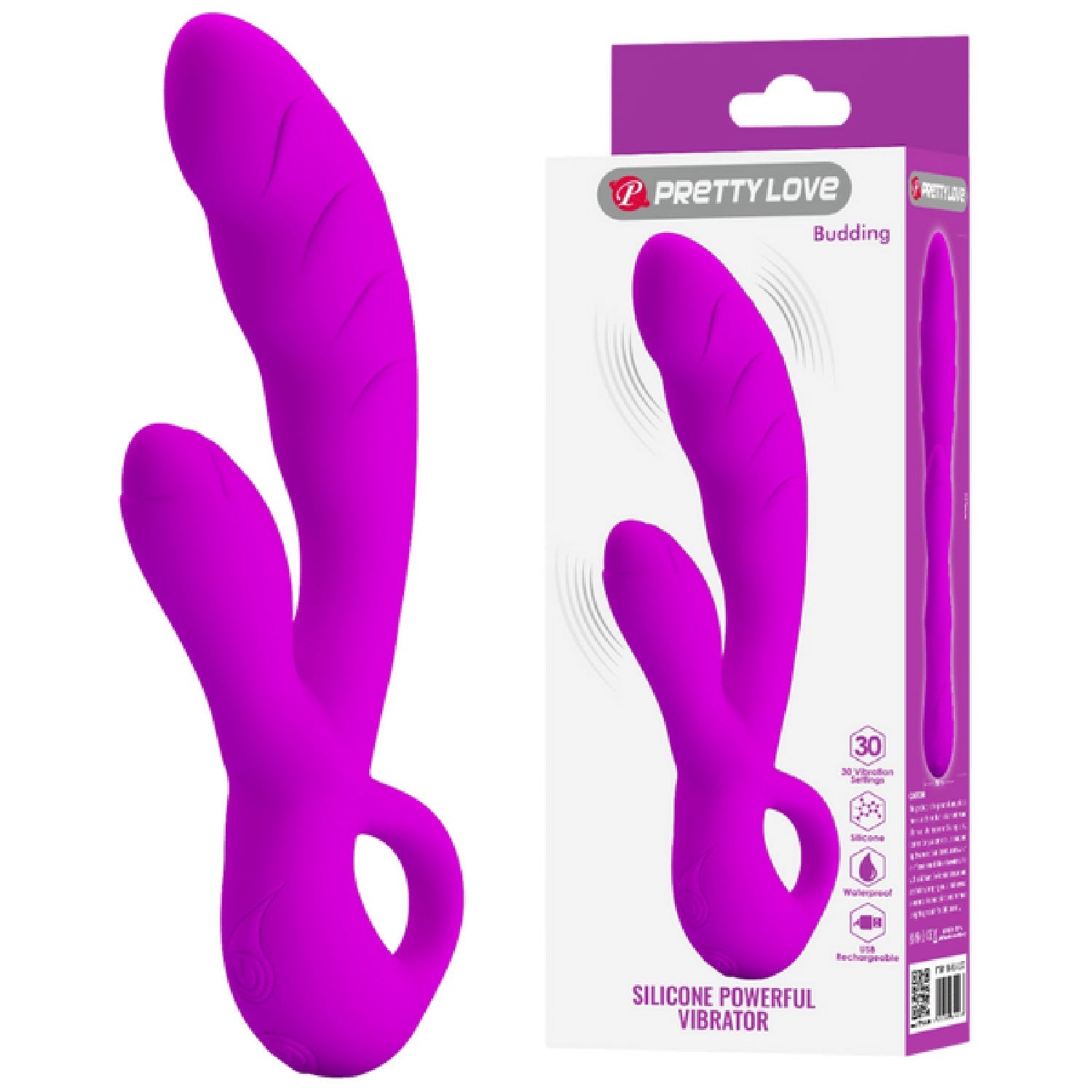 Pretty Love Budding – Silicone Powerful Vibrator with Rabbit Clitoral Stimulator > Vibrators > Ladies > Rabbit Multi - Tophatter Daily Deals