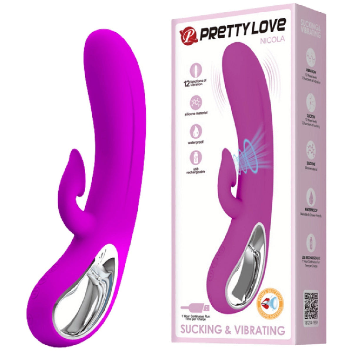 Nicola Rechargeable – Silicone 24 Function Clit Suction Rabbit Vibrator > Vibrators > Ladies > Rabbit - Tophatter Daily Deals