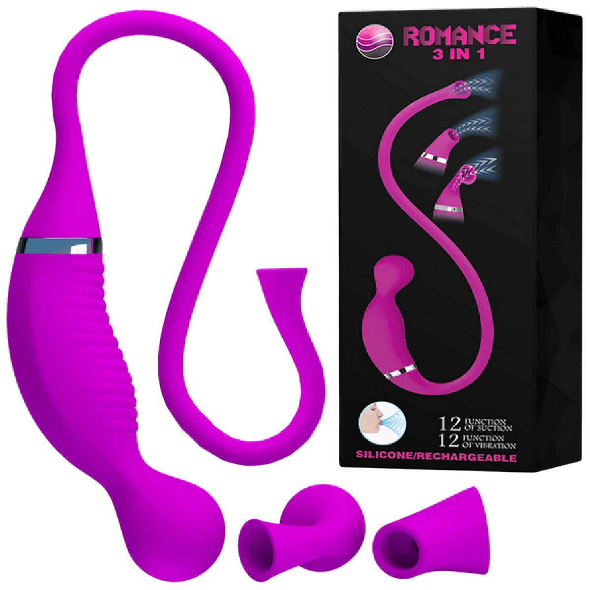 Rechargeable Romance 3in1 – Rechargeable 3in1 Vibrator > Sex Toys For Ladies > Clitoral Vibrators and Stimulators - Tophatter Daily Deals