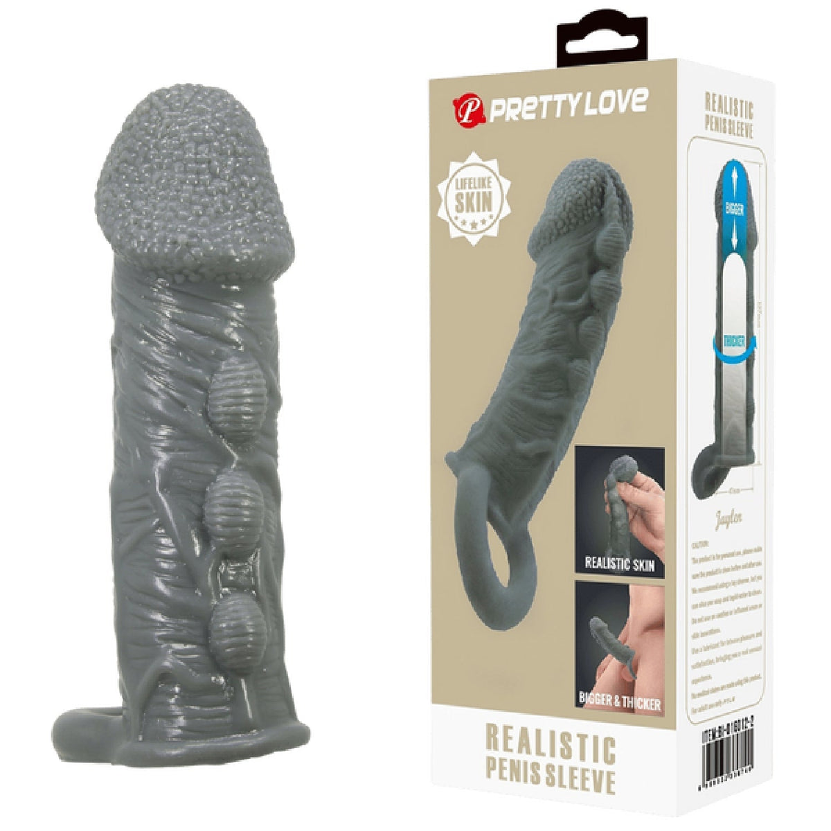 Realistic Penis Sleeve – Stretchy Thickening Penis Sleeve > Sex Toys For Men > Penis Sleeves - Tophatter Daily Deals