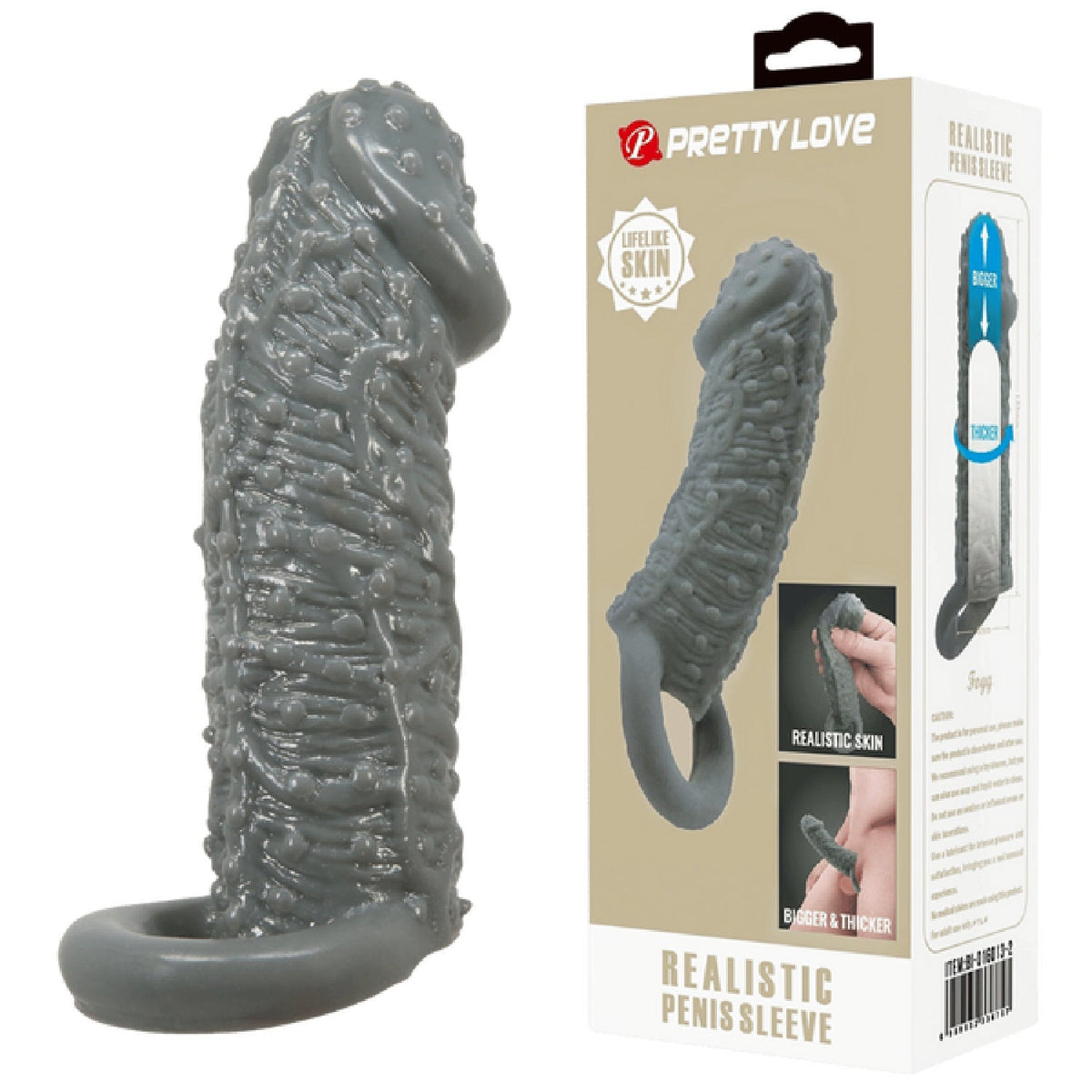 Realistic Penis Sleeve – Stretchy Thickening Penis Sleeve > Sex Toys For Men > Penis Sleeves - Tophatter Daily Deals
