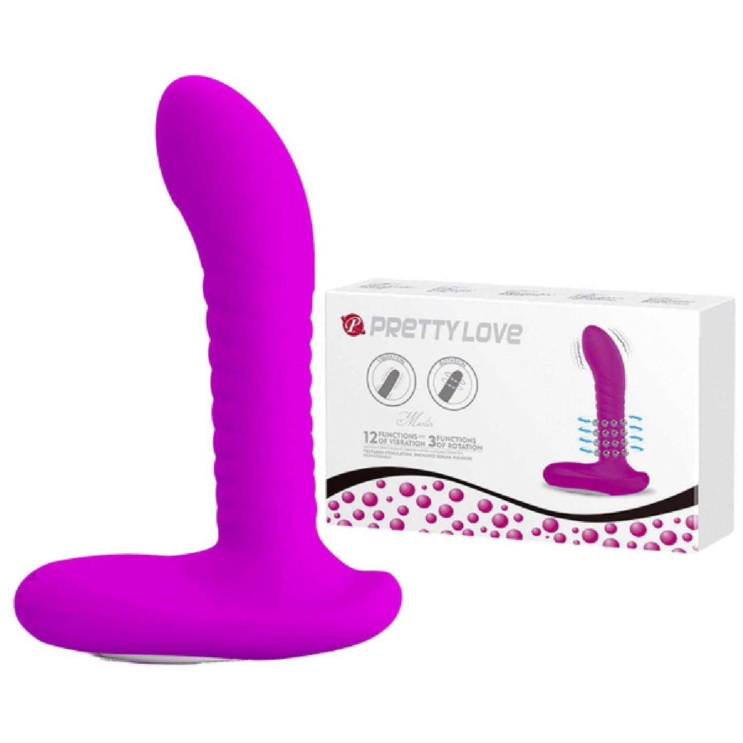 Rechargeable Merlin – Silicone Vibrator with 12 Vibration and 3 Rotation Functions > Anal Range > Anal Probes - Tophatter Daily Deals