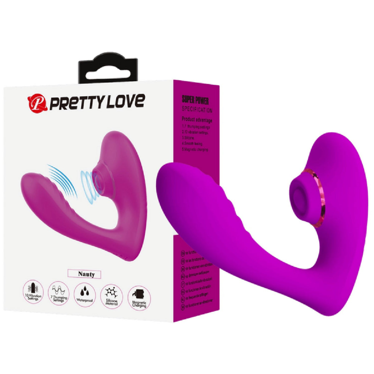 PrettyLove Rechargeable Nauty – Waterproof Clitoral Stimulator with 10 Vibration and 7 Thumping Settings > Vibrators > Ladies > Clitoral Vibrators and Stimulators - Tophatter Daily Deals