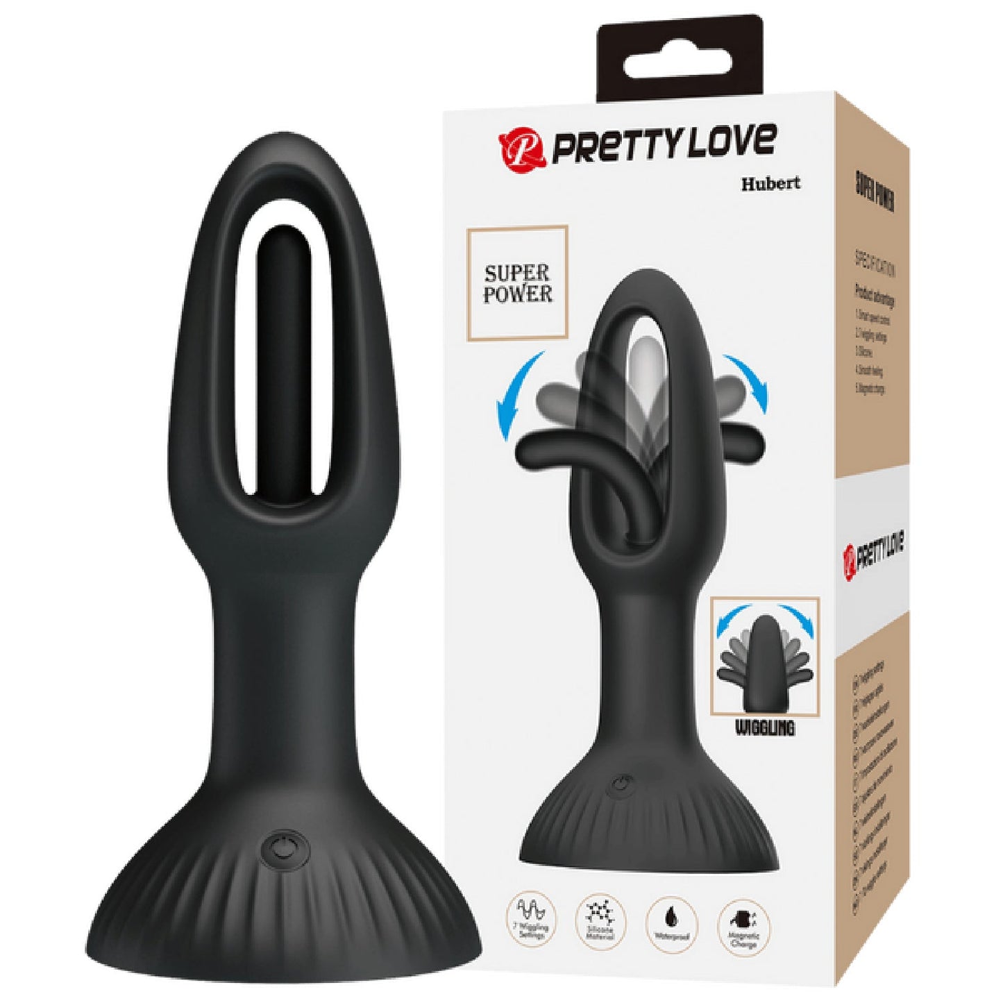 Hubert Vibrating Wiggling Butt Plug – Silicone Anal Probe with Seven Settings > Anal Range > Anal Probes - Tophatter Daily Deals