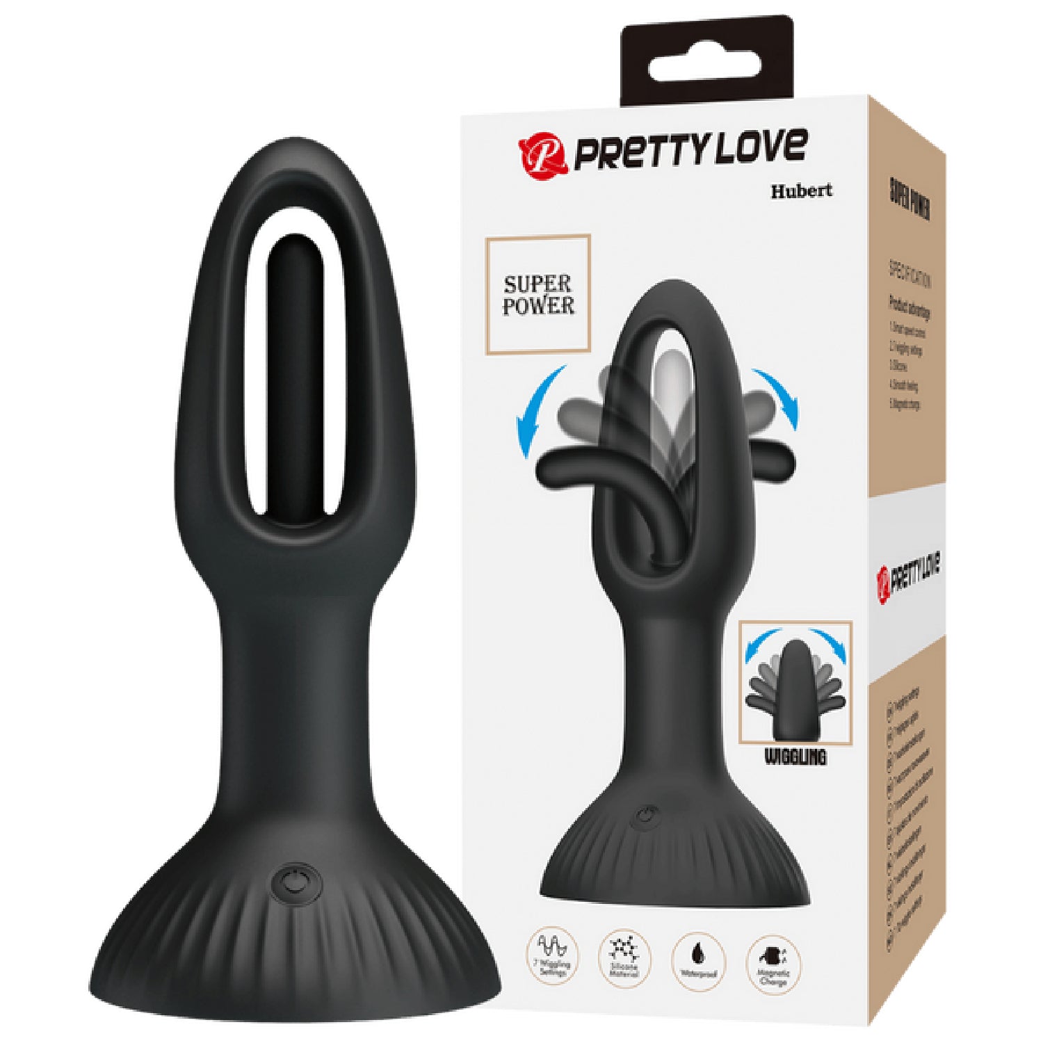 Hubert Vibrating Wiggling Butt Plug – Silicone Anal Probe with Seven Settings > Anal Range > Anal Probes - Tophatter Daily Deals