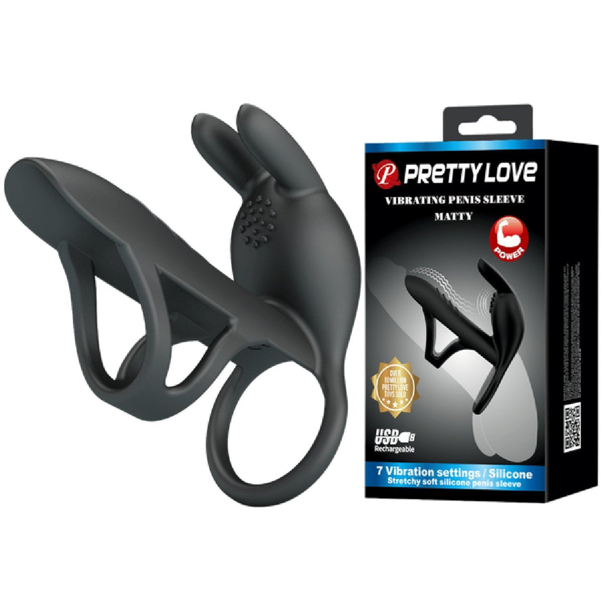 Matty Vibrating Penis Sleeve and Clitoral Stimulator – Silicone Sleeve and Stimulator Set > Sex Toys For Men > Penis Sleeves - Tophatter Daily Deals