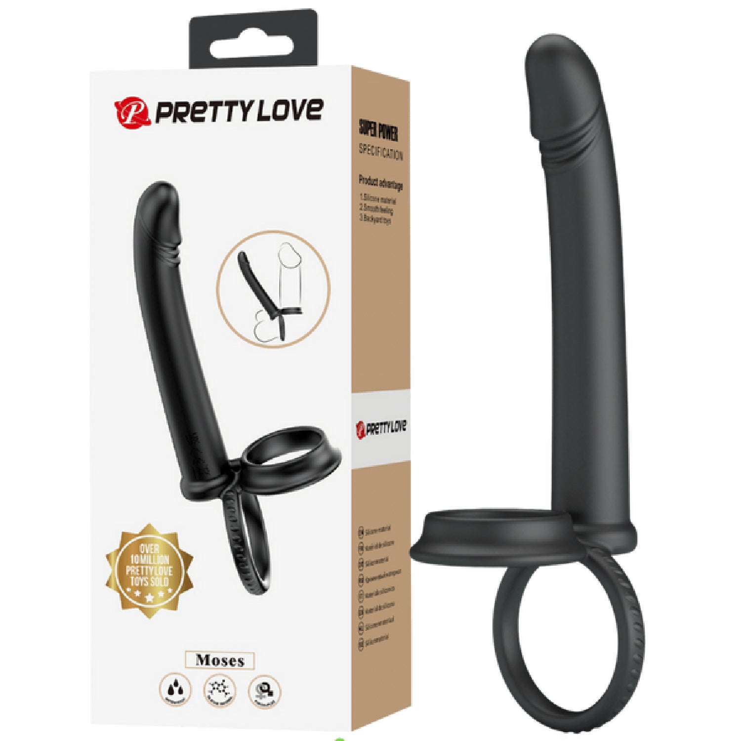 Moses Anal Probe – Silicone Dual Ring Cock and Ball Ring Dildo > Anal Range > Anal Probes - Tophatter Daily Deals