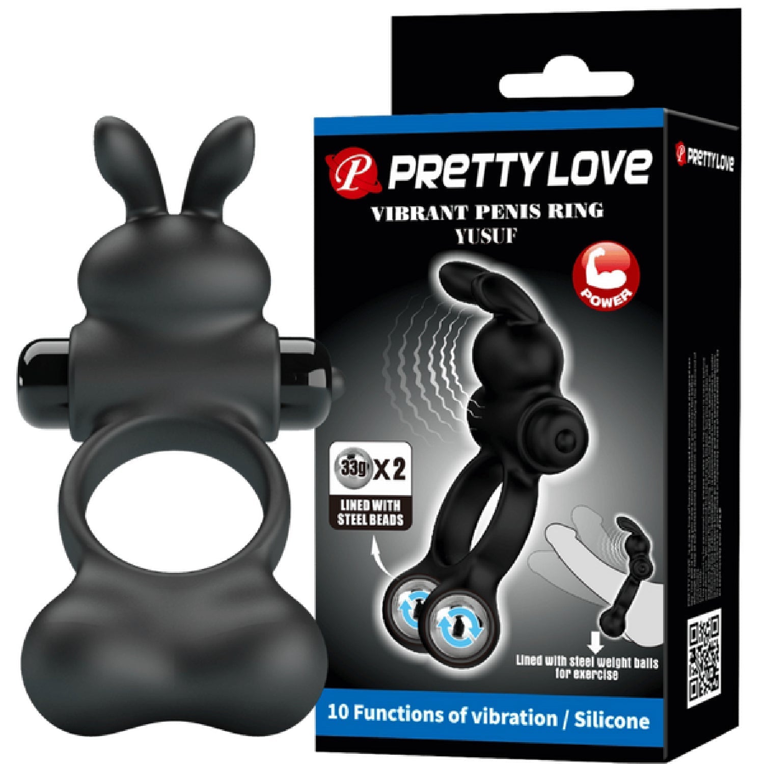 Yusuf Vibrating Cockring with Steel Balls – Waterproof Silicone Cock Ring > Sex Toys > Couples Toys - Tophatter Daily Deals