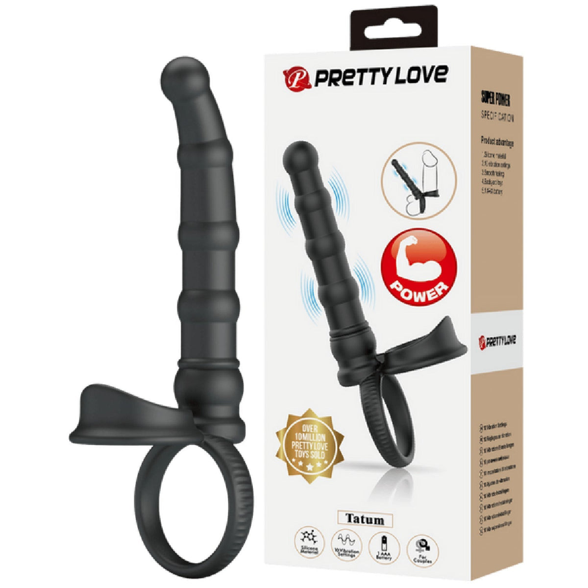 Tatum Cock Ring with Anal Probe – Silicone 10 Frequency Vibrating Cock Ring > Anal Range > Anal Probes - Tophatter Daily Deals