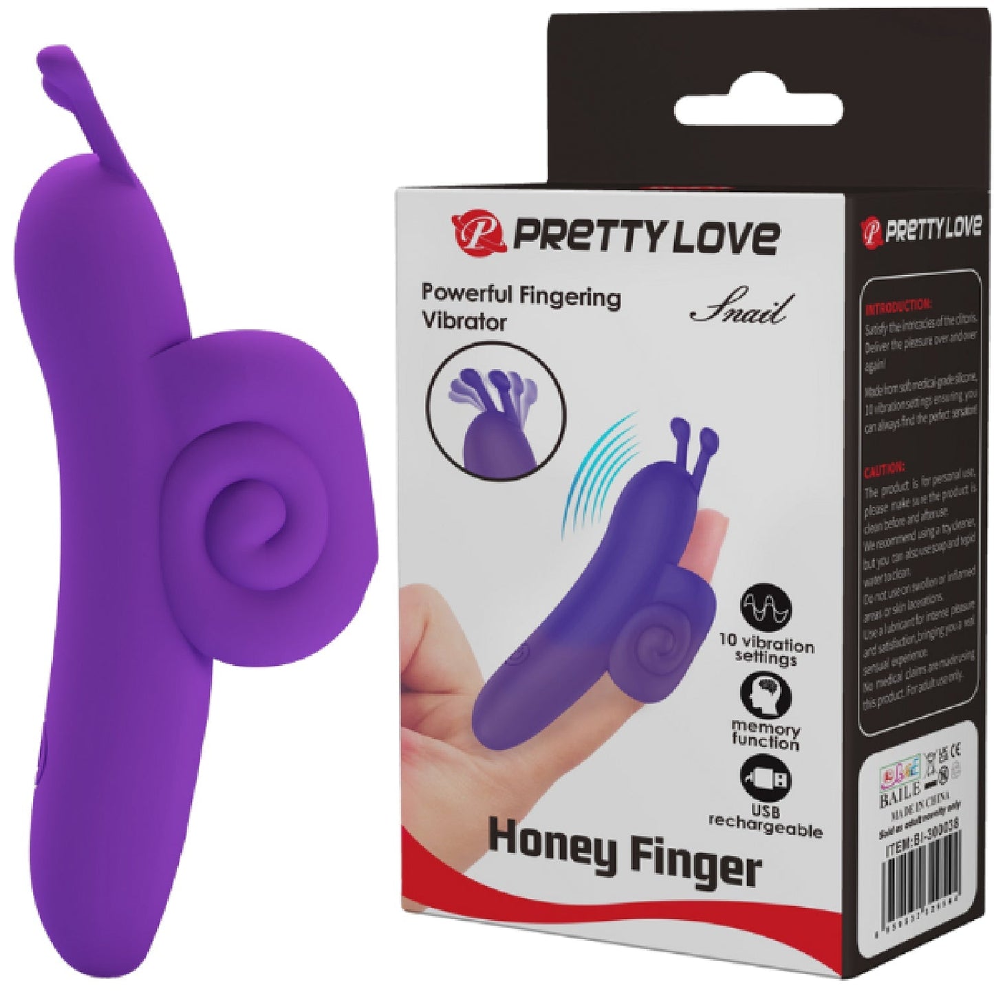 Rechargeable Snail – Ergonomic Silicone Finger Vibrator with 10 Vibration Modes > Vibrators > Finger Vibrators - Tophatter Daily Deals