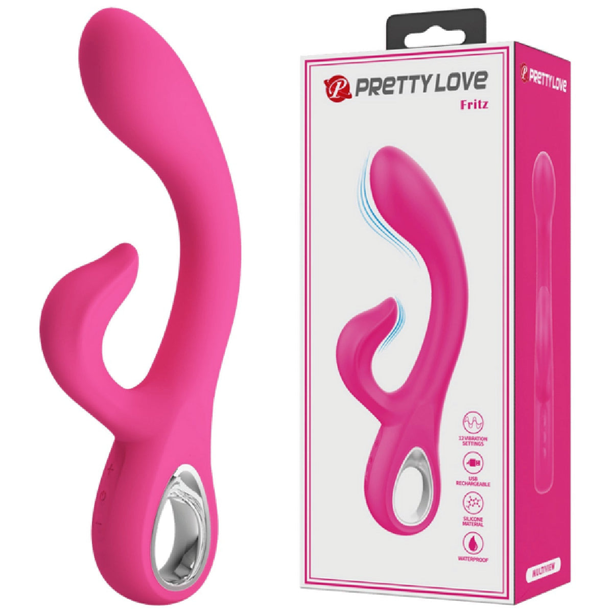 Rechargeable Fritz – Waterproof Silicone Rabbit Vibrator with G-Spot and Clitoral Stimulation > Vibrators > Ladies > Rabbit Multi - Tophatter Daily Deals