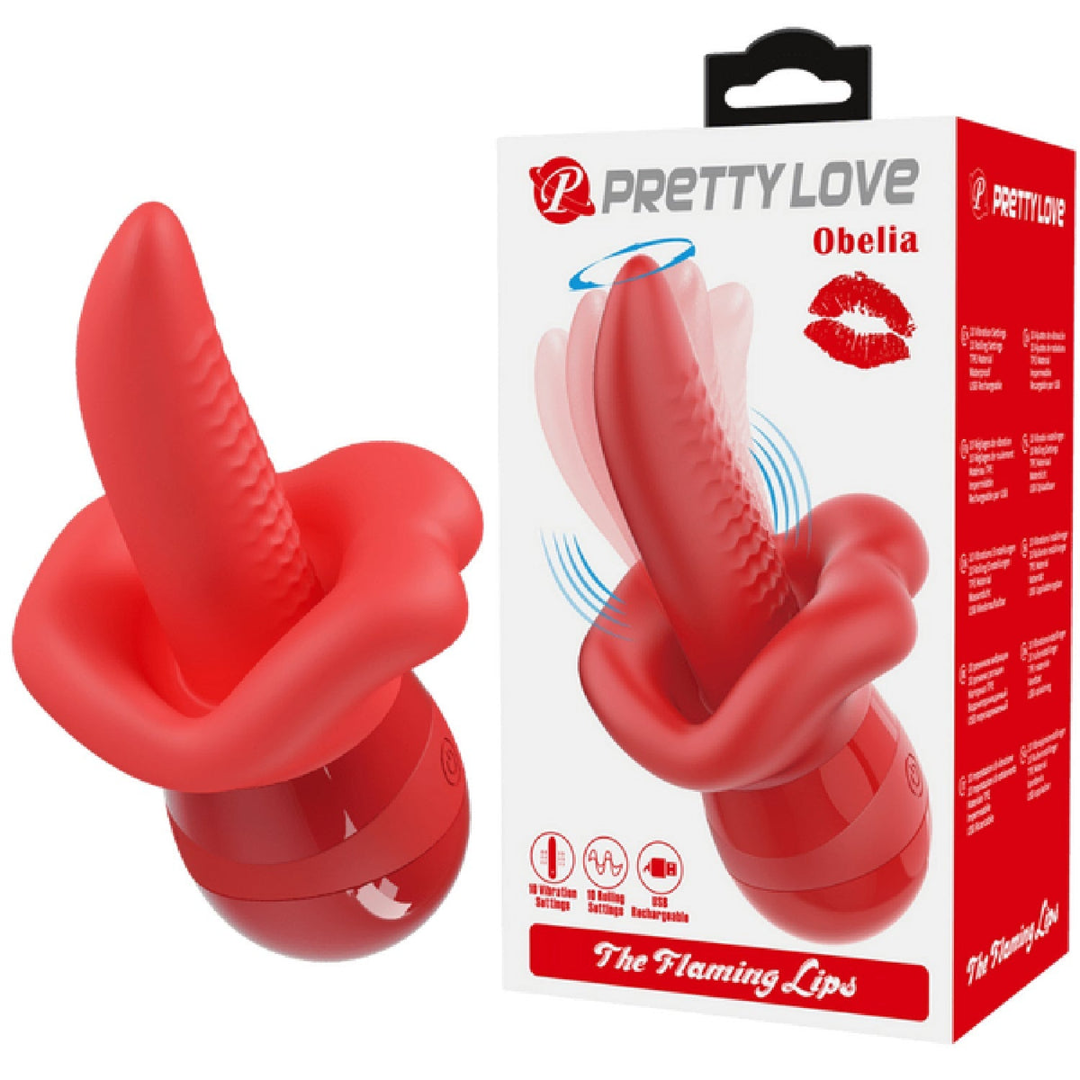 Pretty Love Obelia Flaming Lips – Waterproof Dual Stimulator With 10 Vibration Modes > Sex Toys For Ladies > Clitoral Vibrators and Stimulators - Tophatter Daily Deals