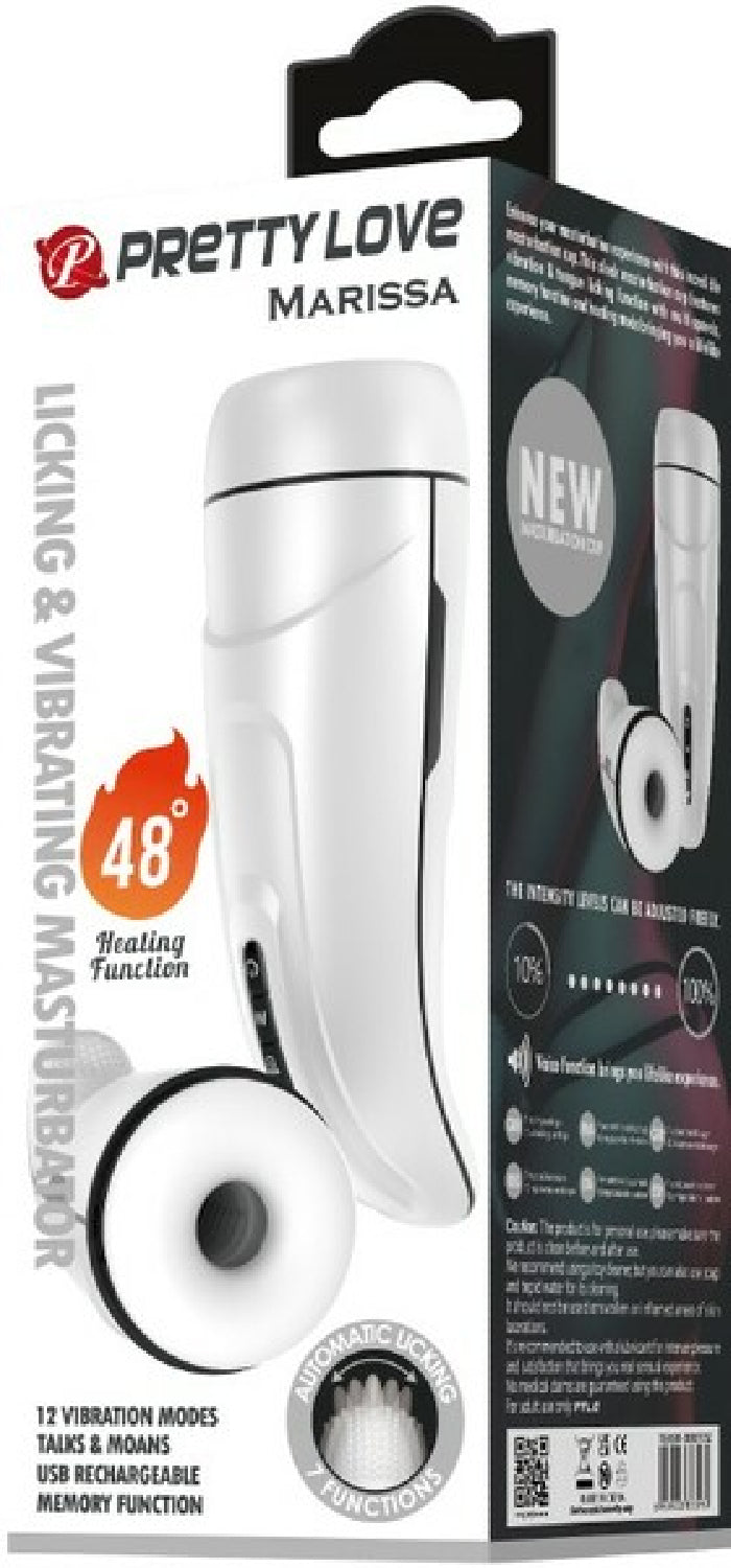 Pretty Love Marissa – Rechargeable Licking and Vibrating Masturbator with 7 Patterns and 12 Intensity Levels > Sex Toys For Men > Masturbators Premium - Tophatter Daily Deals