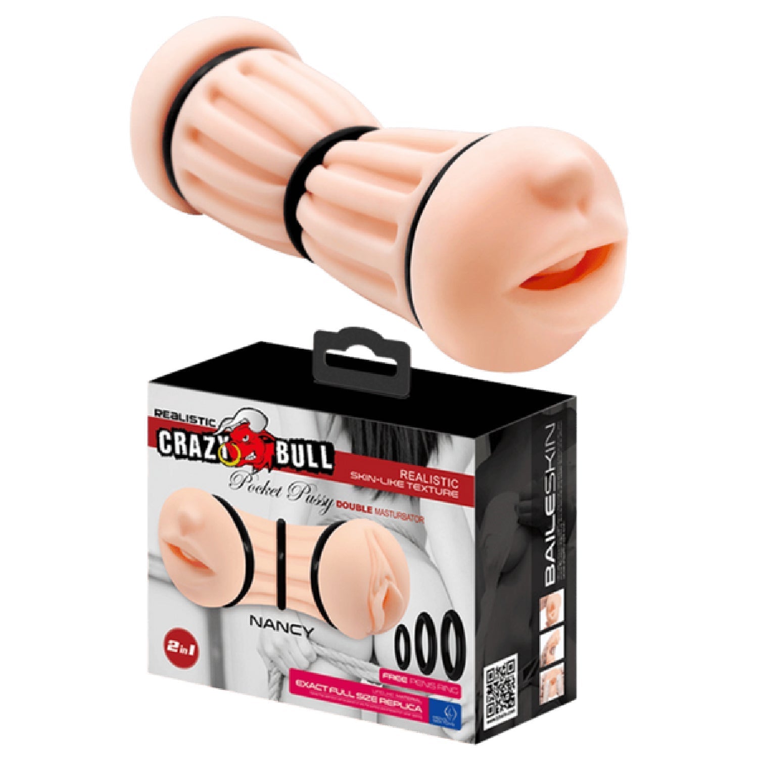 Nancy Pocket Pussy – Double Ended Ribbed Masturbator Sleeve > Sex Toys For Men > Masturbators > Manual - Tophatter Daily Deals