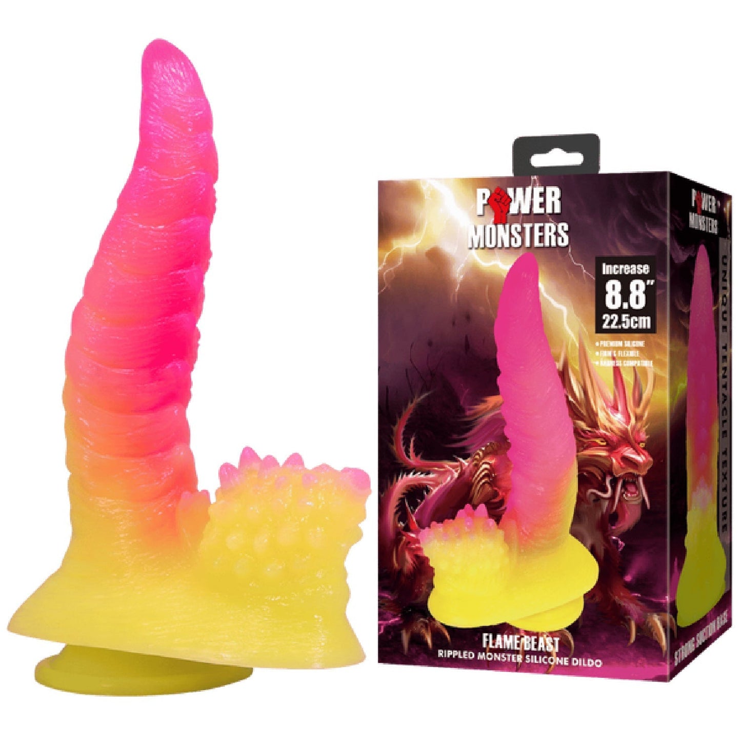 Flame Beast 8.8 Inch Silicone Dildo – Body-Safe Suction Base Dildo > Dildos > Fantasy - Tophatter Daily Deals