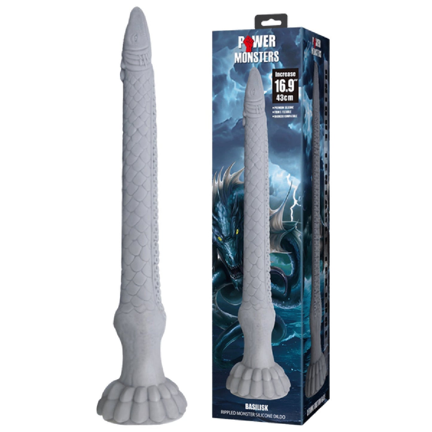Basilisk Rippled Monster – 16.9 Inch Silicone Dildo > Dildos > Fantasy - Tophatter Daily Deals