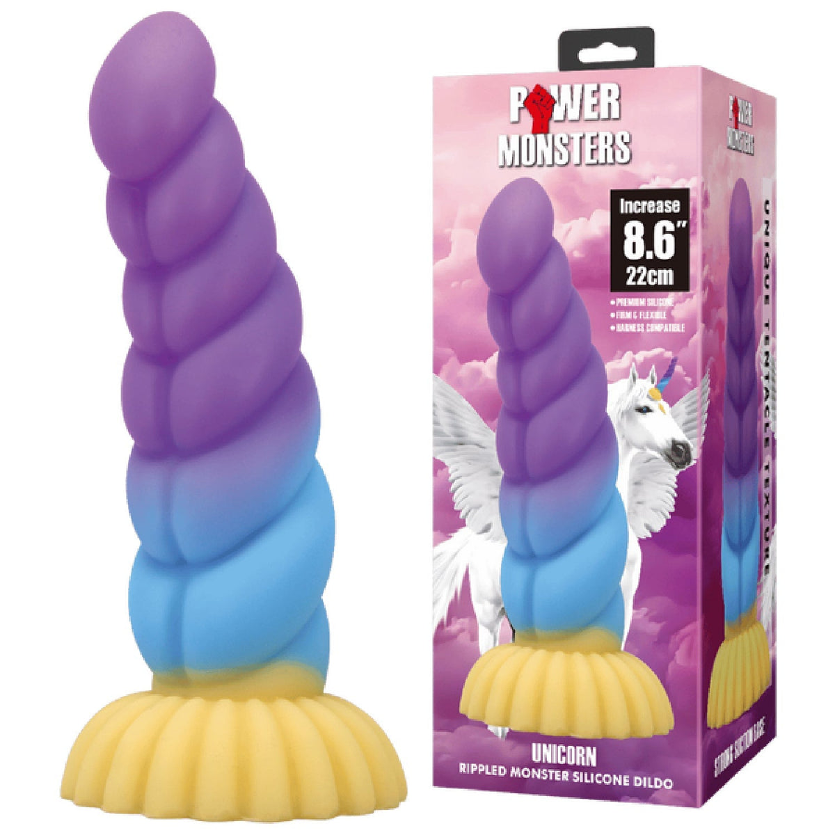 Unicorn Rippled Monster 8.6 Inch Silicone Dildo > Dildos > Fantasy - Tophatter Daily Deals