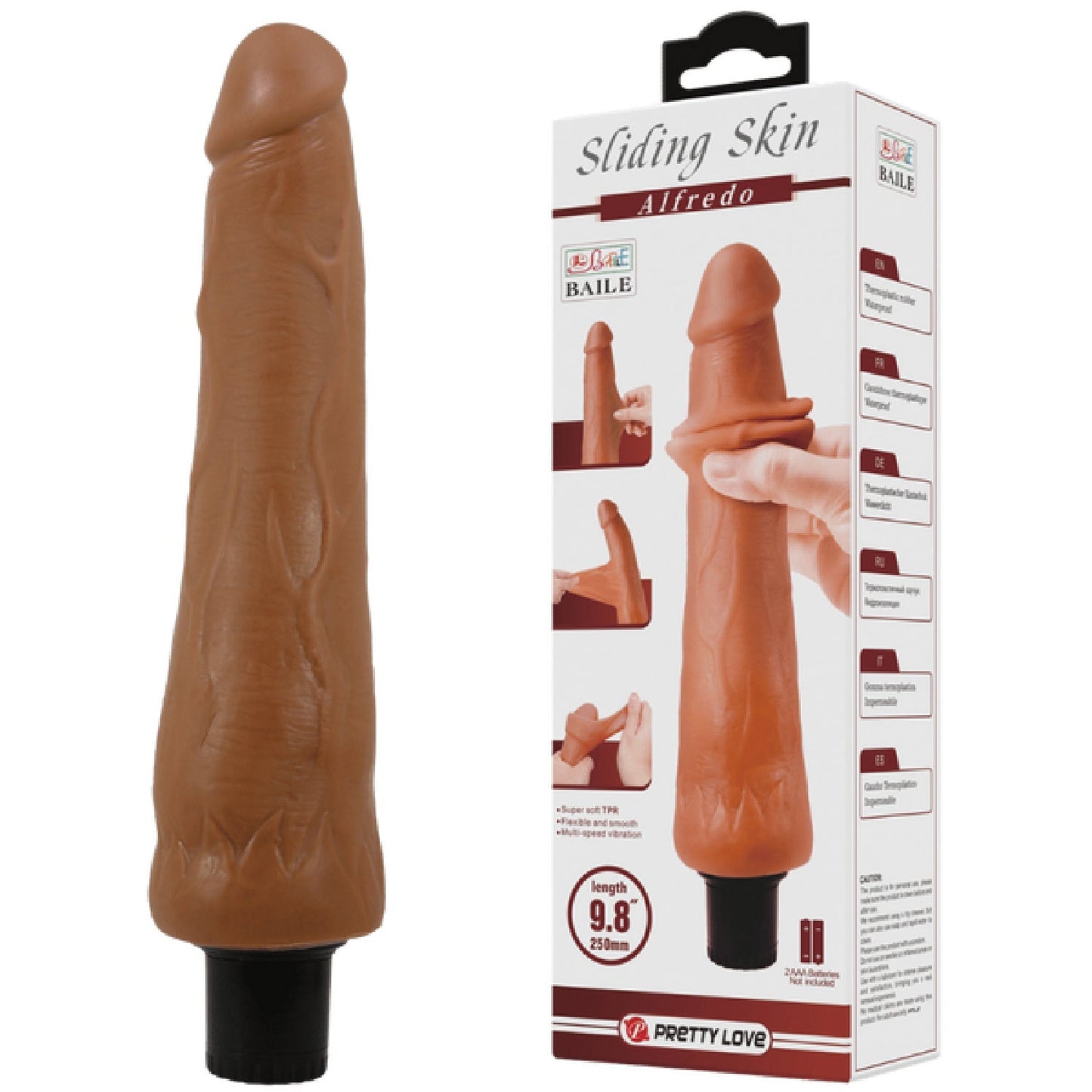 Alfredo Vibrating 9.8 Inch Realistic Dildo – Multi-Speed Vibrator > Dildos > Realistic Dildos - Tophatter Daily Deals