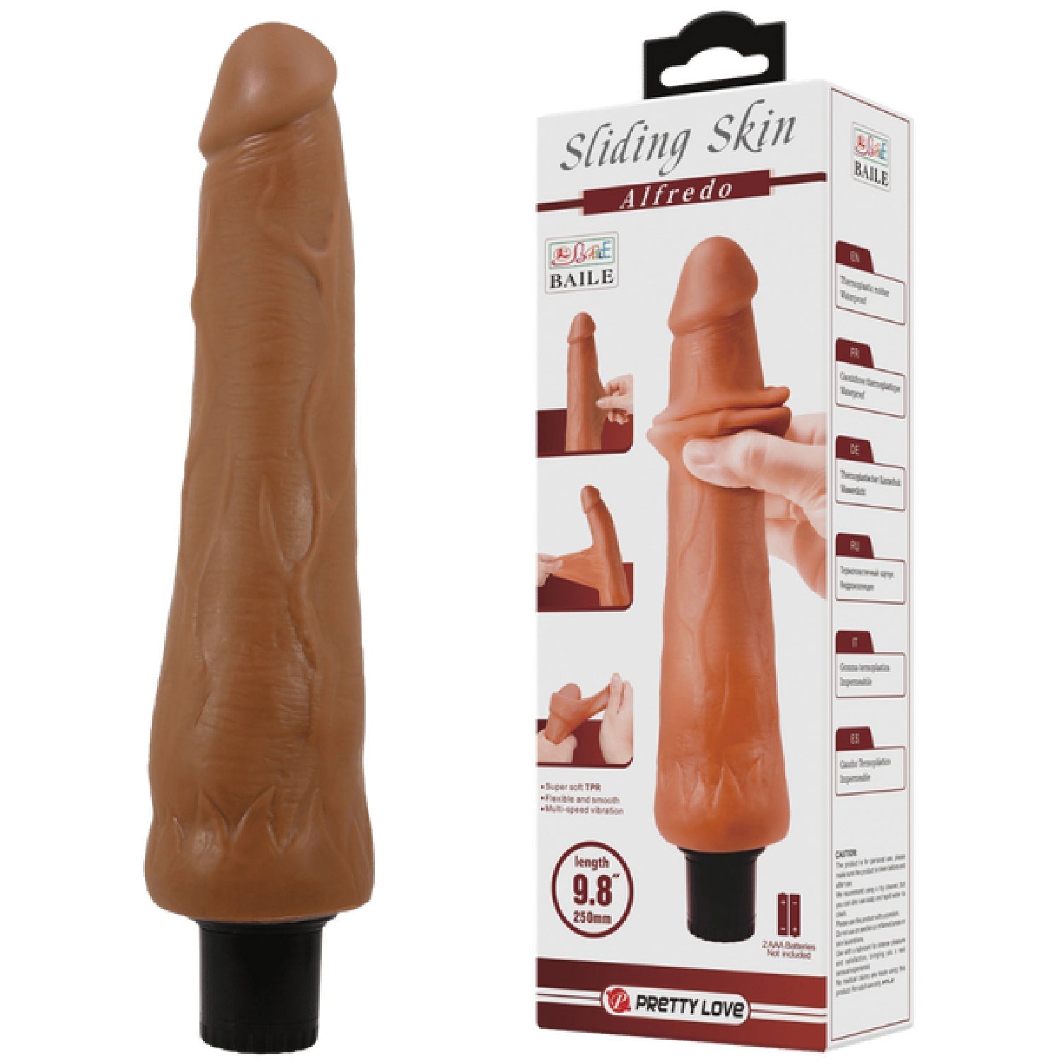 Alfredo Vibrating 9.8 Inch Realistic Dildo – Multi-Speed Vibrator > Dildos > Realistic Dildos - Tophatter Daily Deals