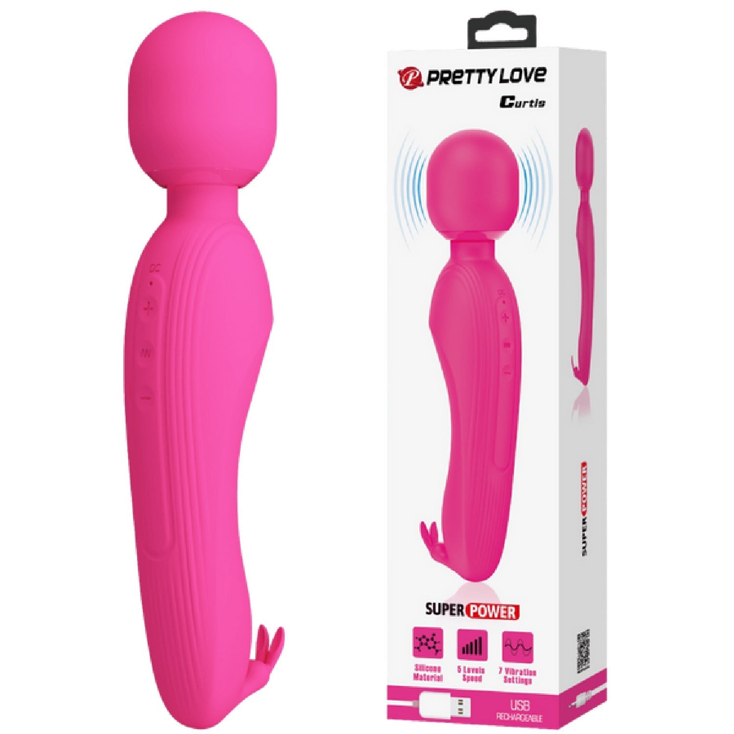 Pretty Love Curtis Wand – Rechargeable Silicone Wand Vibrator with Rabbit Ears > Sex Toys > Massage Wands - Tophatter Daily Deals