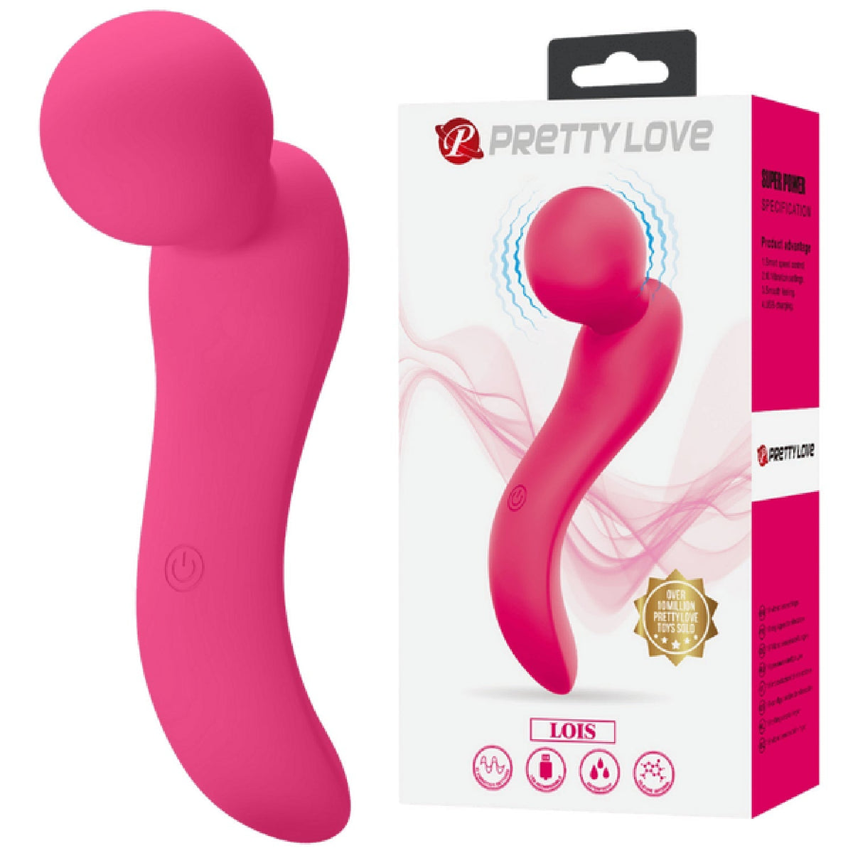 Lois Vibrator – Rechargeable Ultra-Powerful Cordless Water-Resistant Ergonomically Curved Wand Massager > Sex Toys > Massage Wands - Tophatter Daily Deals