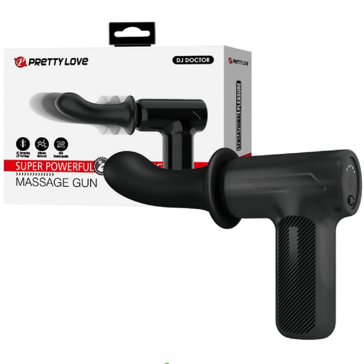 Super Power Thrusting Massage Gun – Powerful Motor Massage Gun with 5 Settings and Replaceable Head > Vibrators > Unconventional - Tophatter Daily Deals