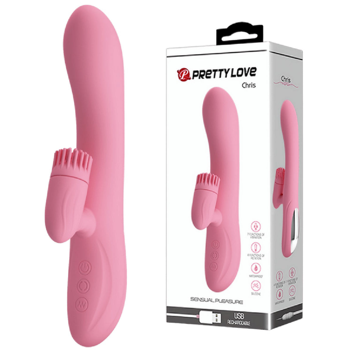Chris Rechargeable Rotating Tongue Rabbit Vibrator > Vibrators > Ladies > Rabbit Multi - Tophatter Daily Deals