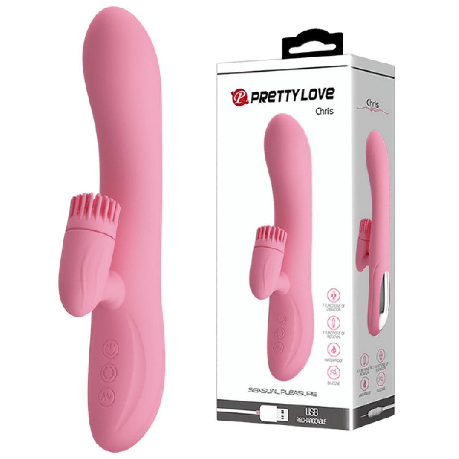 Chris Rechargeable Rotating Tongue Rabbit Vibrator > Vibrators > Ladies > Rabbit Multi - Tophatter Daily Deals