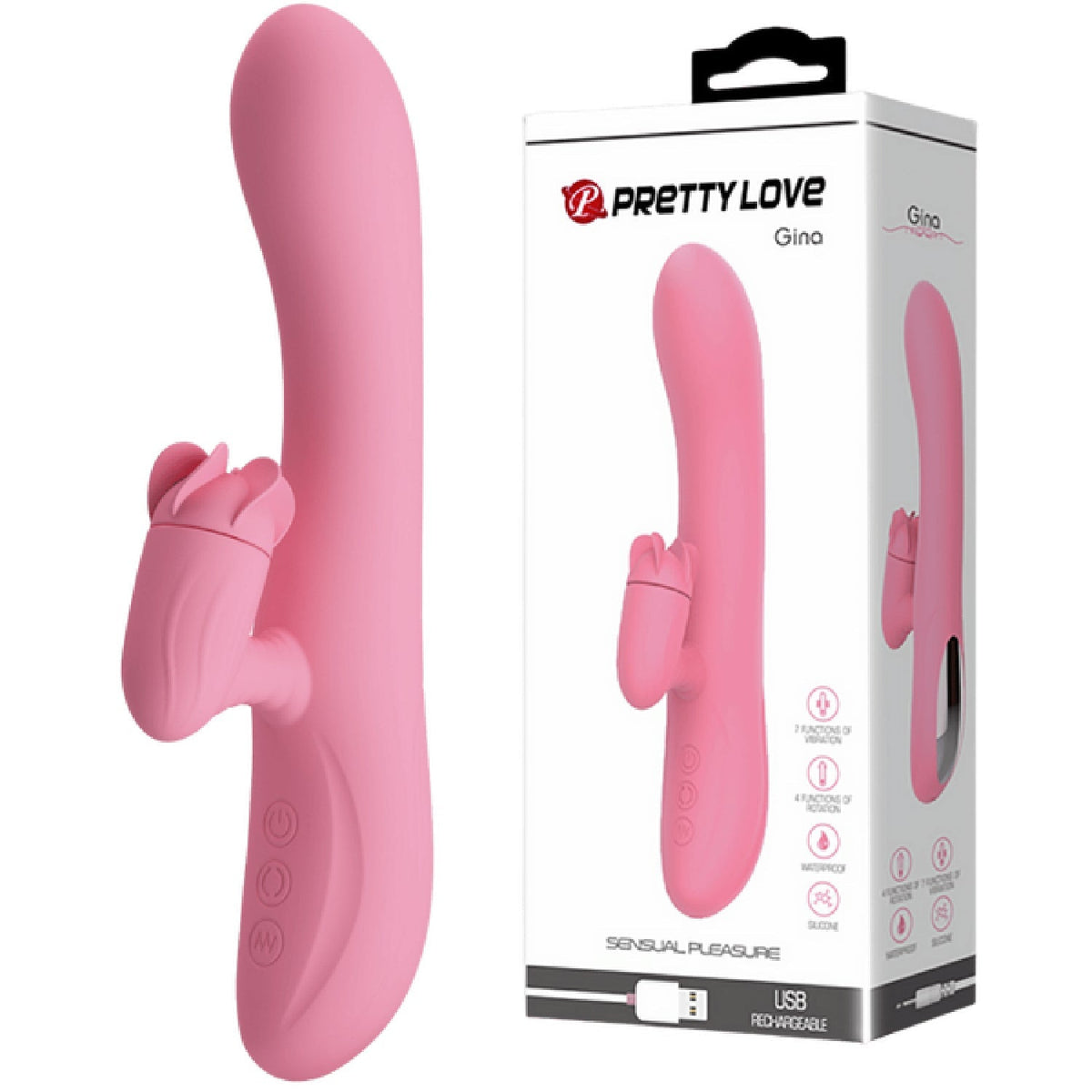 Gina – Rotating Tongue Rabbit Vibrator with 7 Vibration Functions > Vibrators > Ladies > Rabbit - Tophatter Daily Deals