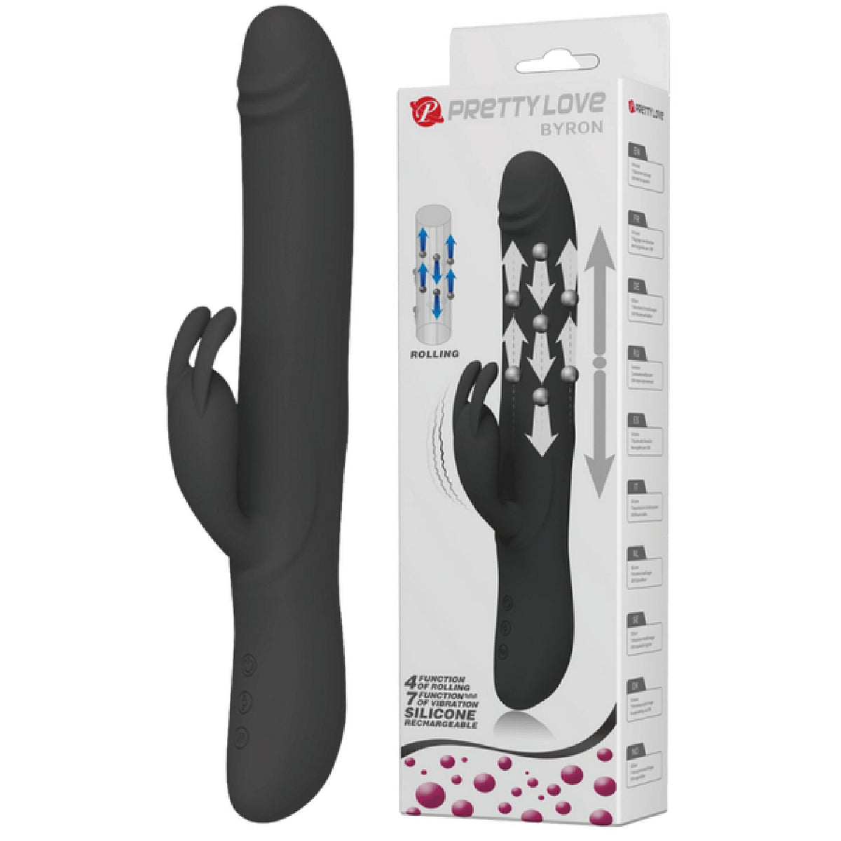 Byron Rabbit Vibrator - Rotating, Massaging, Clitoral Flickering, Fully Waterproof with Synchronous Thrusting Beads > Vibrators > Ladies > Rabbit - Tophatter Daily Deals