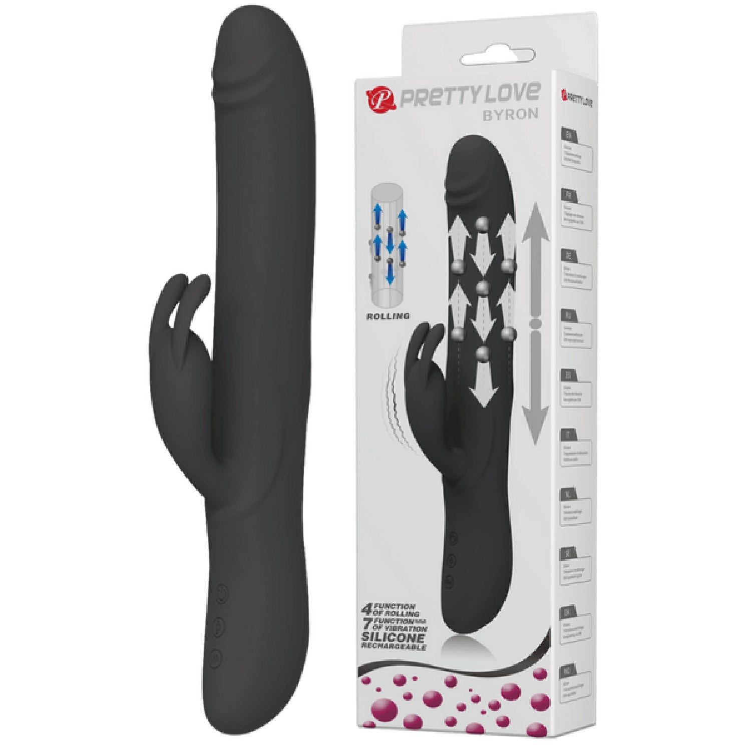 Byron Rabbit Vibrator - Rotating, Massaging, Clitoral Flickering, Fully Waterproof with Synchronous Thrusting Beads > Vibrators > Ladies > Rabbit - Tophatter Daily Deals