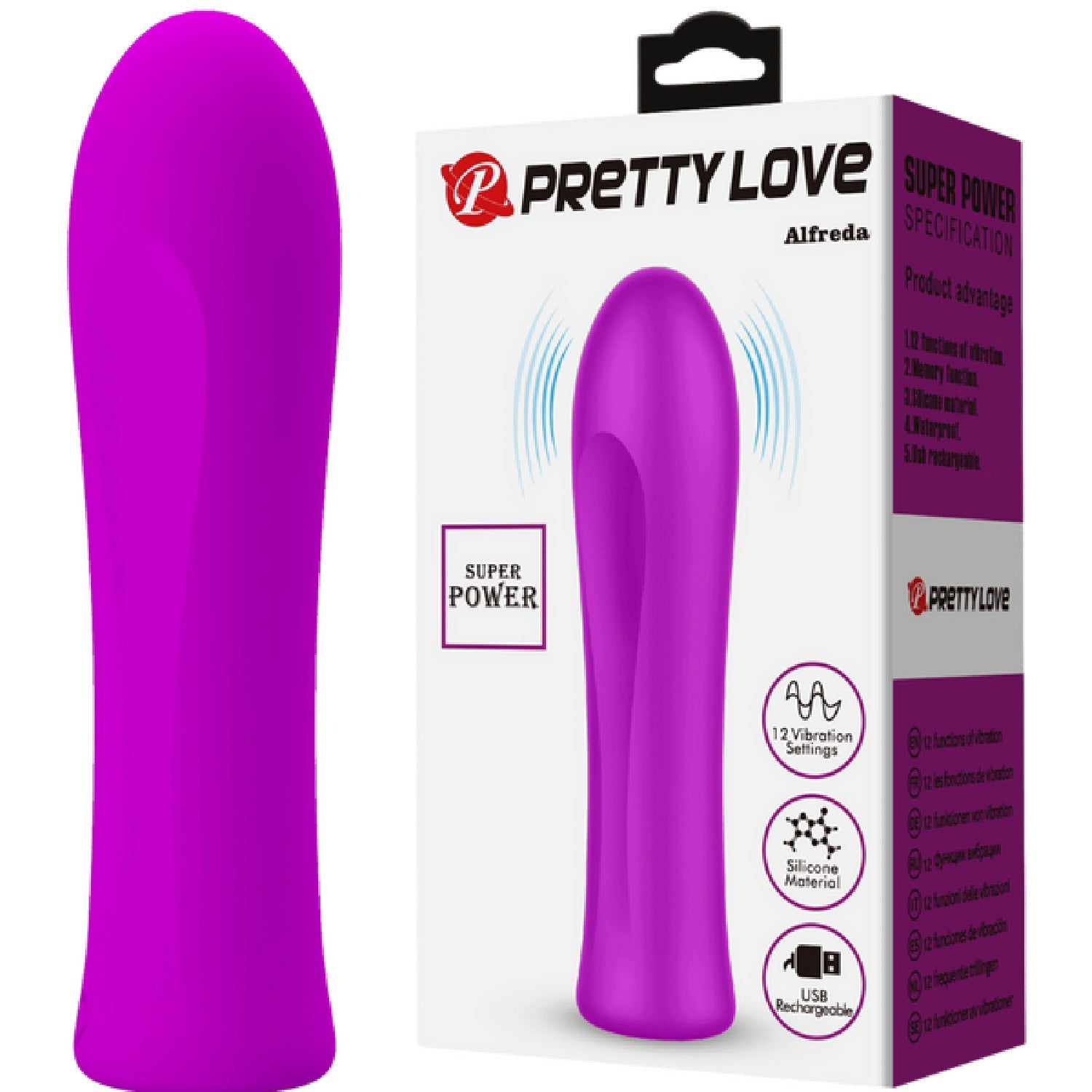 Pretty Love Alfreda Rechargeable Silicone Vibrator – 12-Speed Compact Vibrator > Vibrators > Standard Vibrators - Tophatter Daily Deals