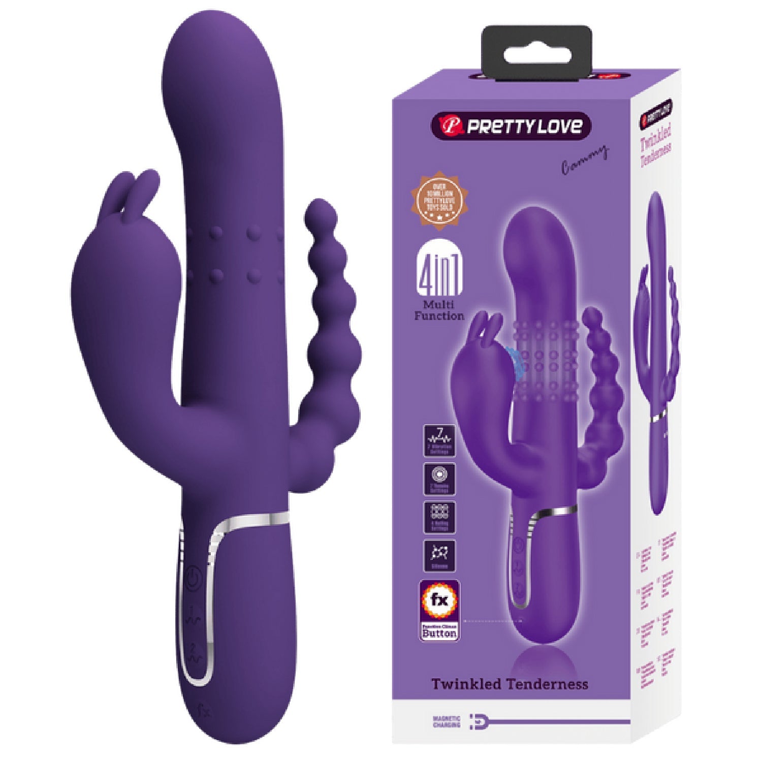 Pretty Love Cammy 4-in-1 – Multi-Function Rabbit Vibrator with Anal Stimulator > Vibrators > Ladies > Rabbit Multi - Tophatter Daily Deals