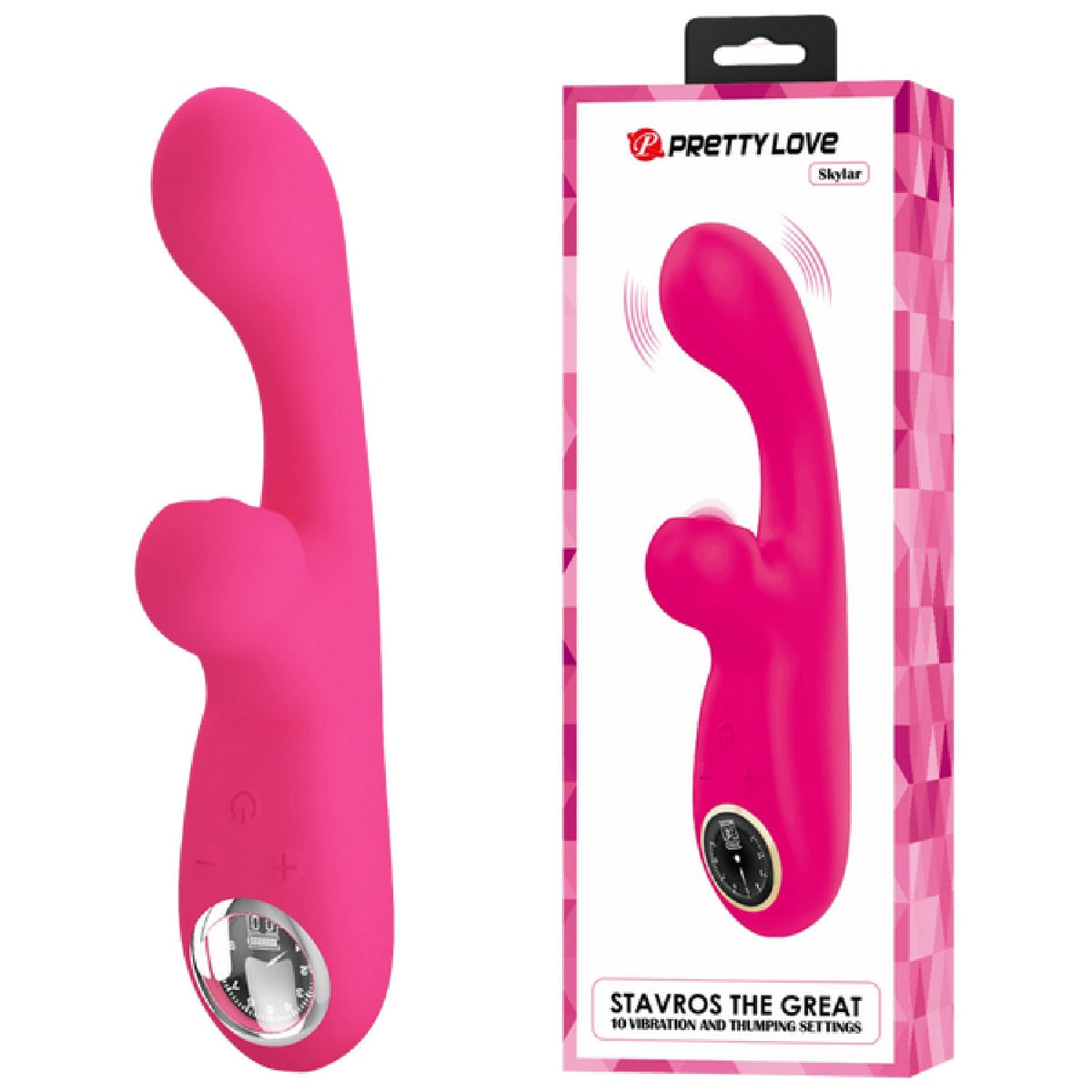 Rechargeable Skylar – Velvet Silicone Multifunction Rabbit Vibrator with Thumping and Vibration Modes > Vibrators > Ladies > Rabbit - Tophatter Daily Deals