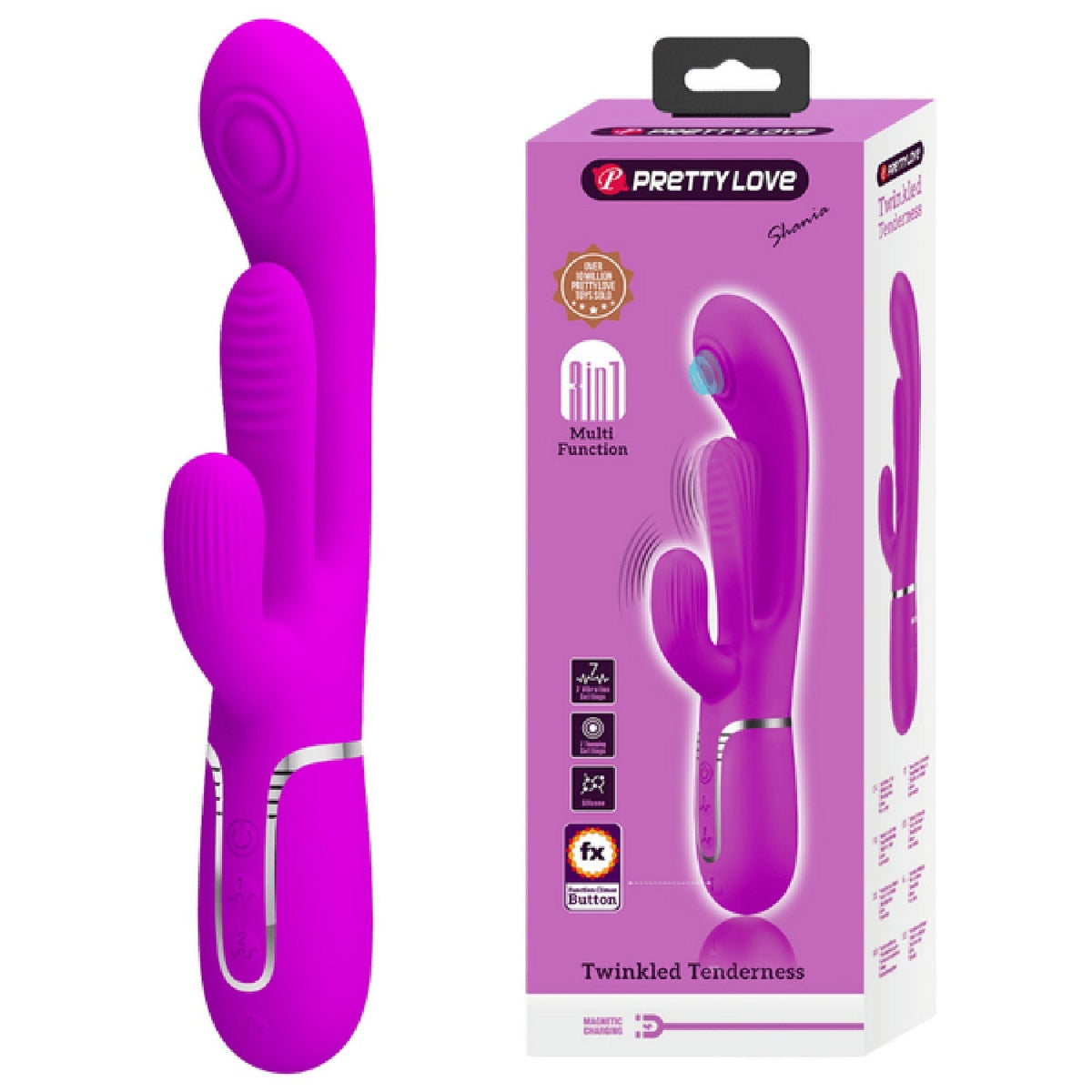 Shania 4in1 Multi-Function Rabbit Vibrator – Velvet Silicone 7 Vibration Settings > Vibrators > Ladies > Rabbit - Tophatter Daily Deals