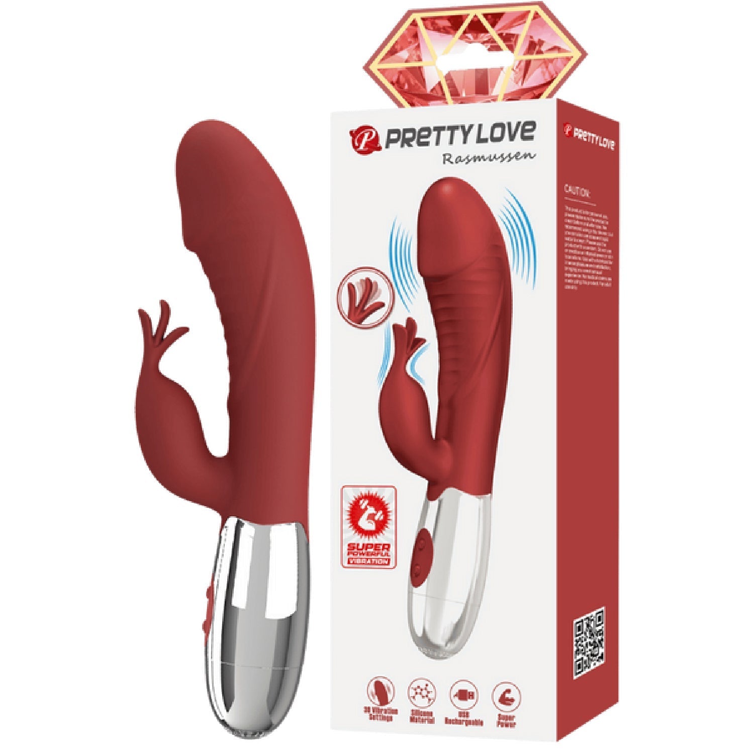 Rasmussen Rechargeable Dual-Motor Silky Silicone G-Spot and Clitoral Vibrator > Vibrators > Ladies > Rabbit - Tophatter Daily Deals