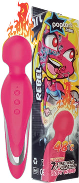 Rebel Warming Body Wand (Pink) – Rechargeable Silicone 7-Function Heating Vibrator > Sex Toys > Massage Wands - Tophatter Daily Deals