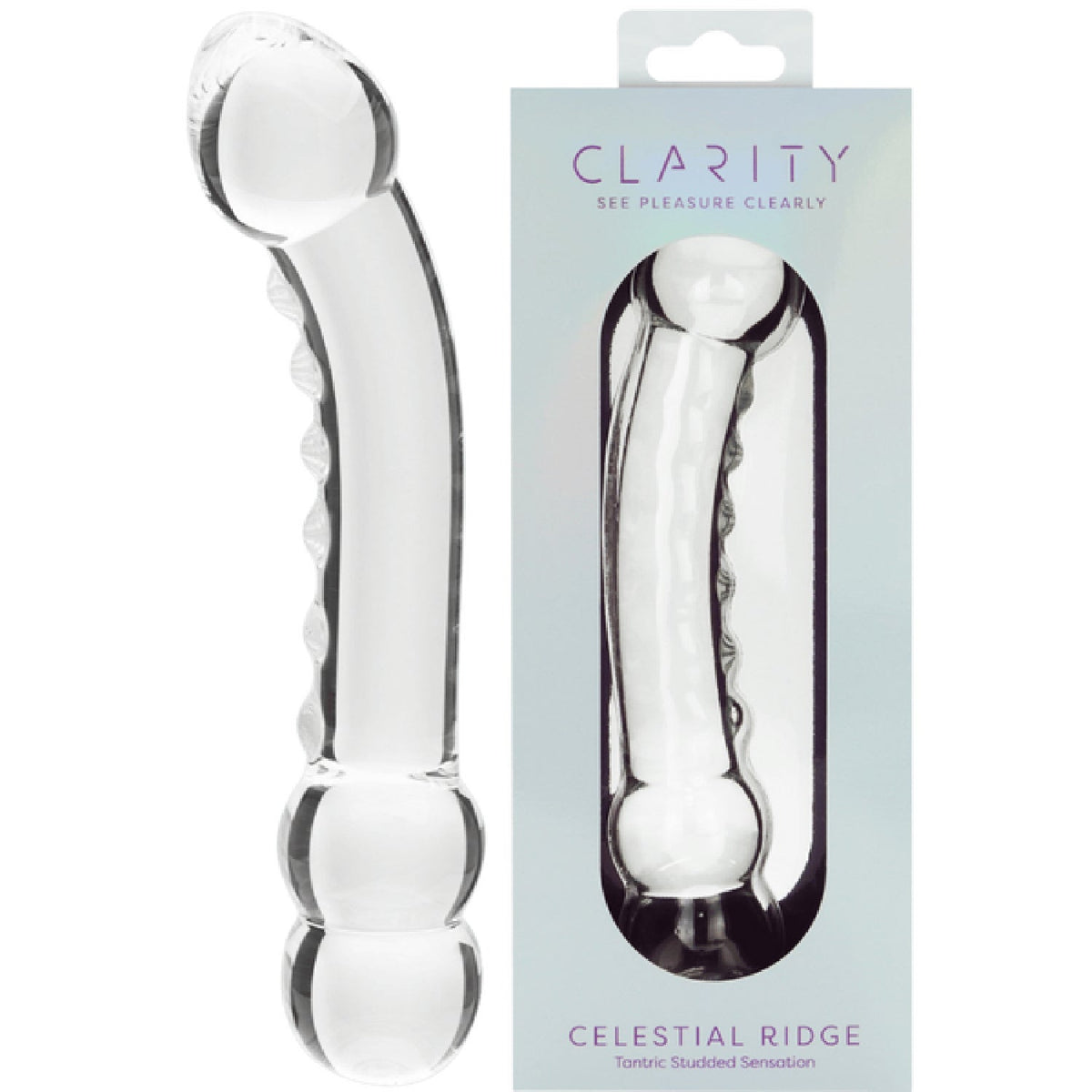 Celestial Ridge – 6.4 Inch Double-Ended Borosilicate Glass Dildo with Sculpted Ridges > Glass > Dildos - Tophatter Daily Deals