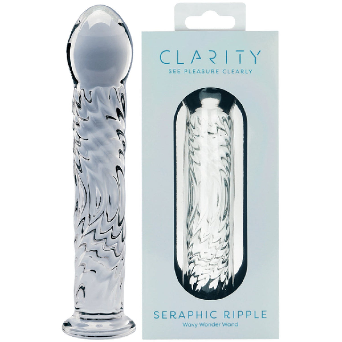 Seraphic Ripple – Handblown 6.2 Inch Textured Glass Dildo > Glass > Dildos - Tophatter Daily Deals